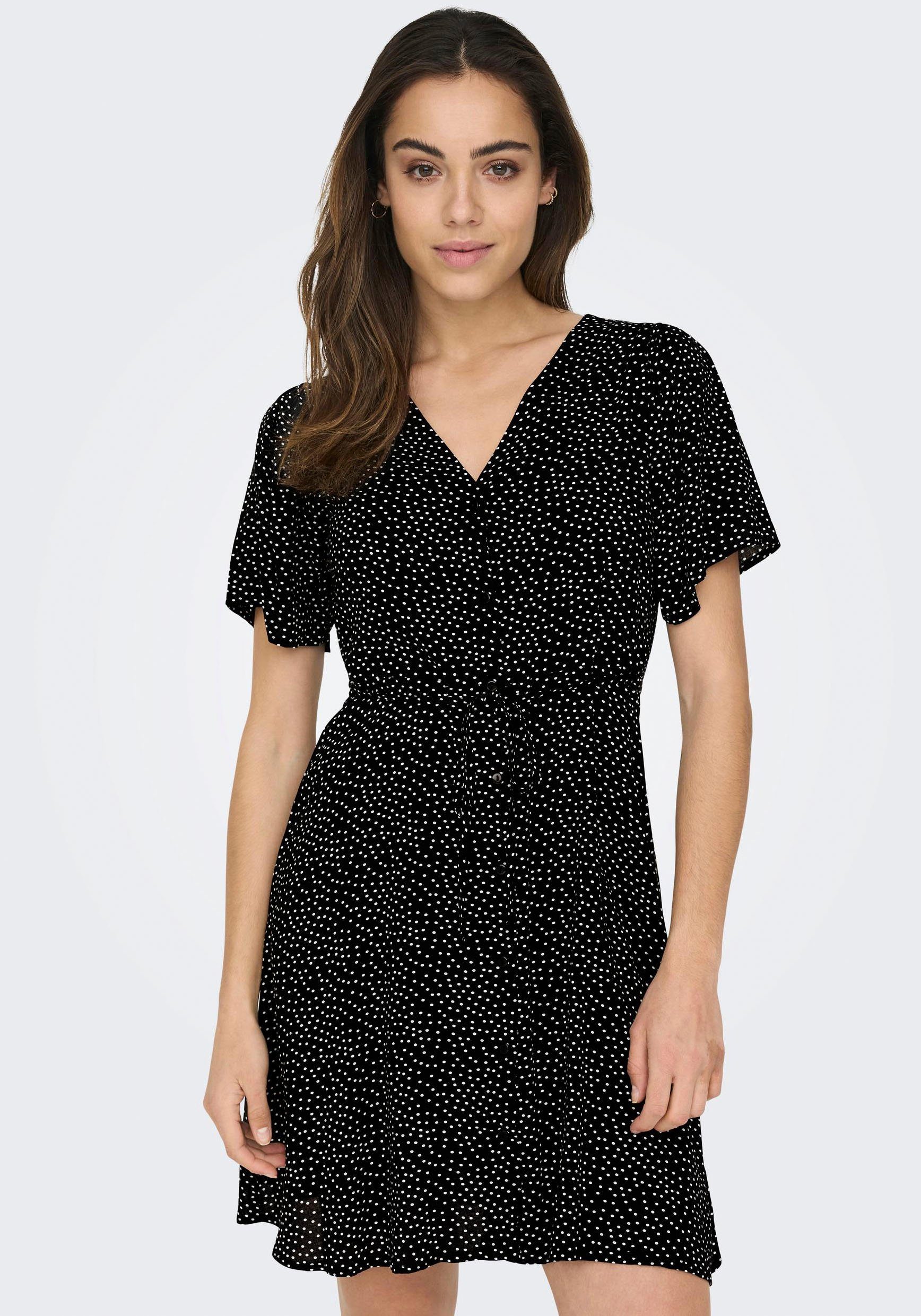 ONLY Minikleid ONLEVIDA S/S SHORT WVN Black NOOS DOT AOP:MILLA DRESS