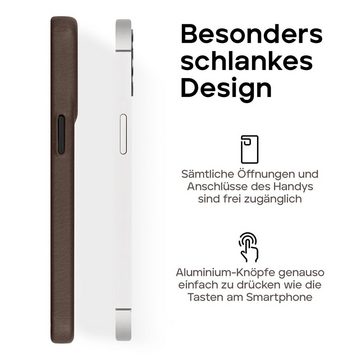 wiiuka Smartphone-Hülle Hülle für iPhone 15 Pro Max Lederhülle Leder Case Handyhülle, Handgefertigt - Deutsches Leder, Premium Case
