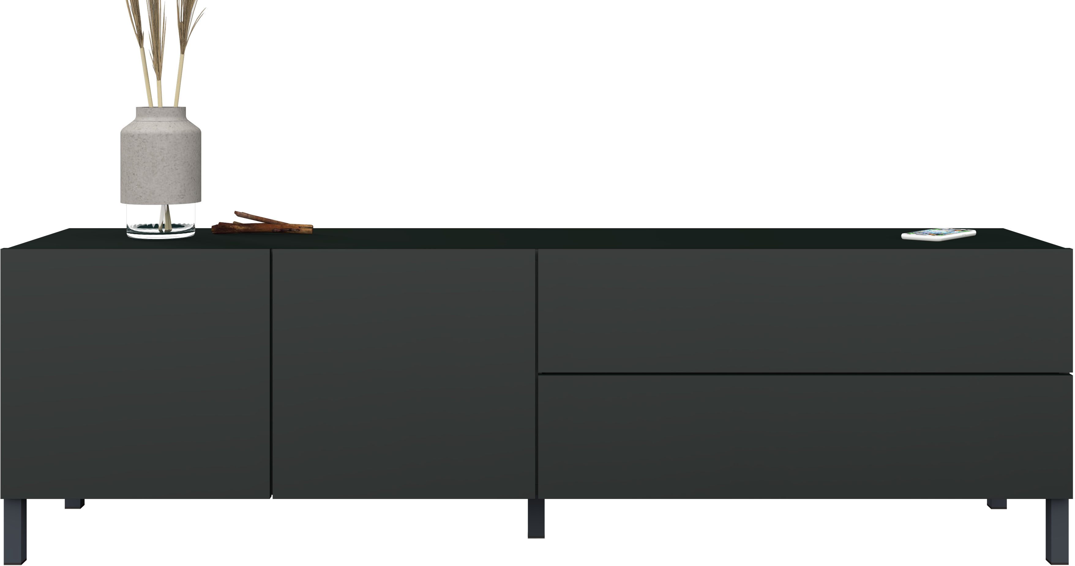 borchardt Möbel Lowboard Sophia, TV-Schrank Breite 152 cm, Metallfüße, grifflose Optik