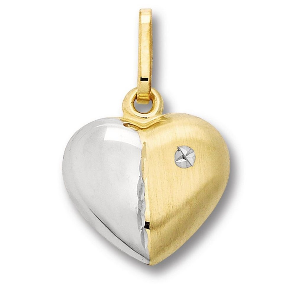 ONE ELEMENT Kette mit Anhänger Herz Herz Anhänger aus 333 Gelbgold,  Schmuckset - Set mit verstellbarer Halskette, Mit Liebe gefertigt aus 333  Gelbgold