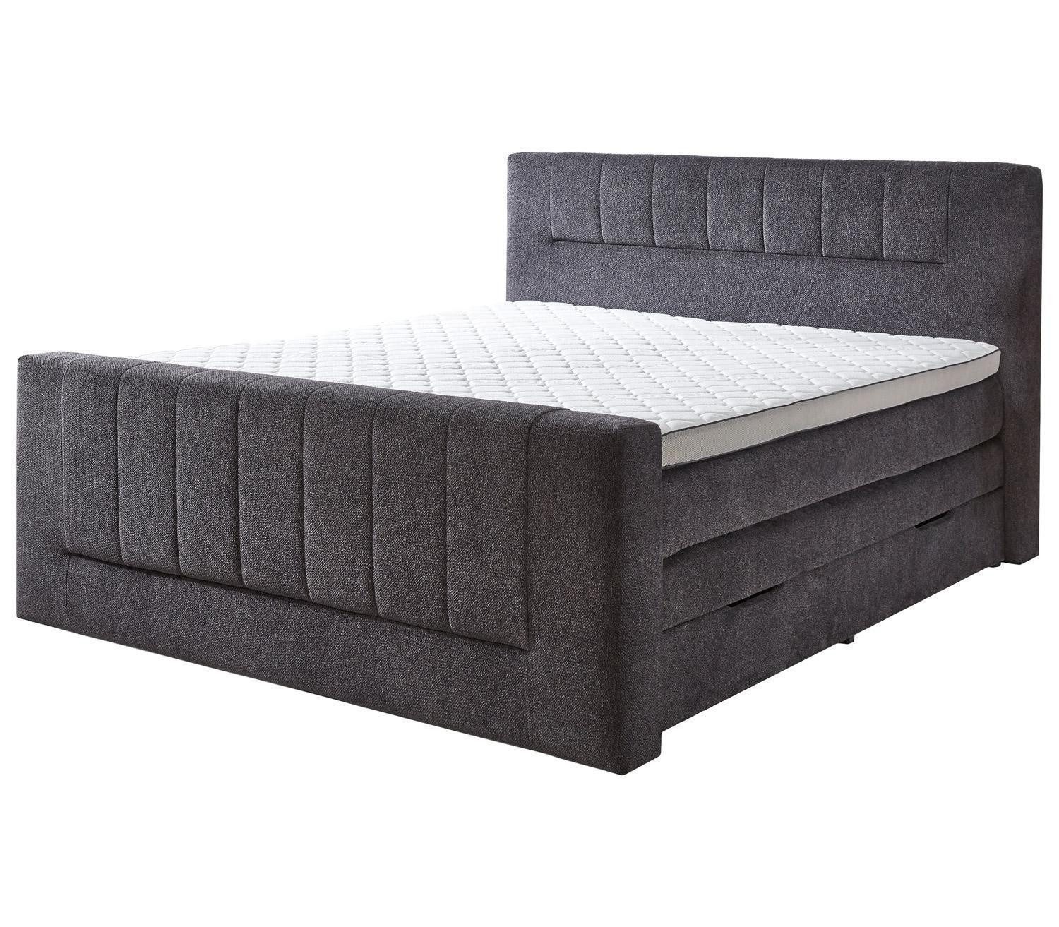 Sun Garden Boxspringbett Boxspringbett Anthrazit Stoffbezug 180 x 200 cm
