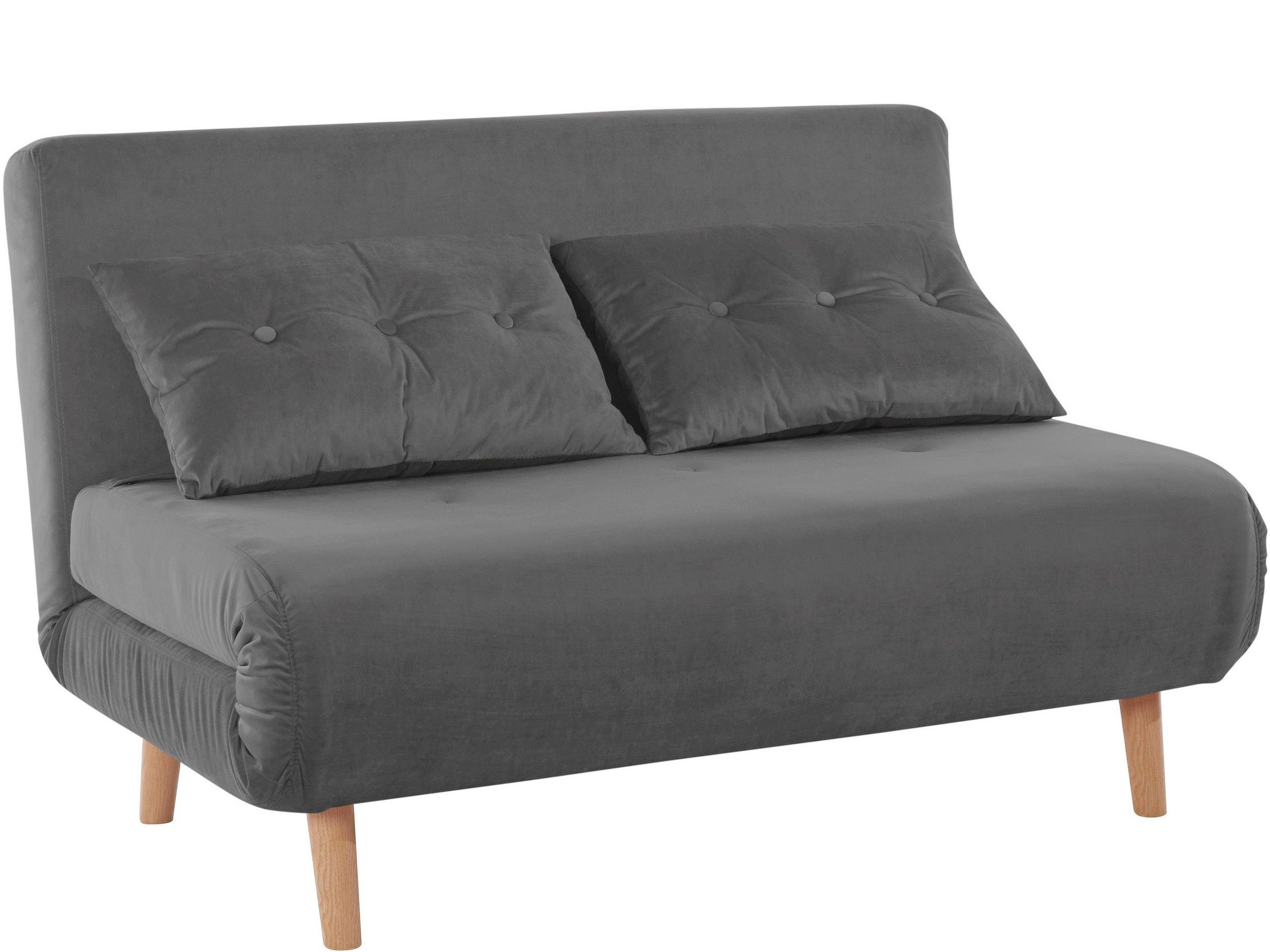 Sofa loft24 im Daybett Malina, modernen mit Tagesbett grau Schlafsofa Design Samtbezug