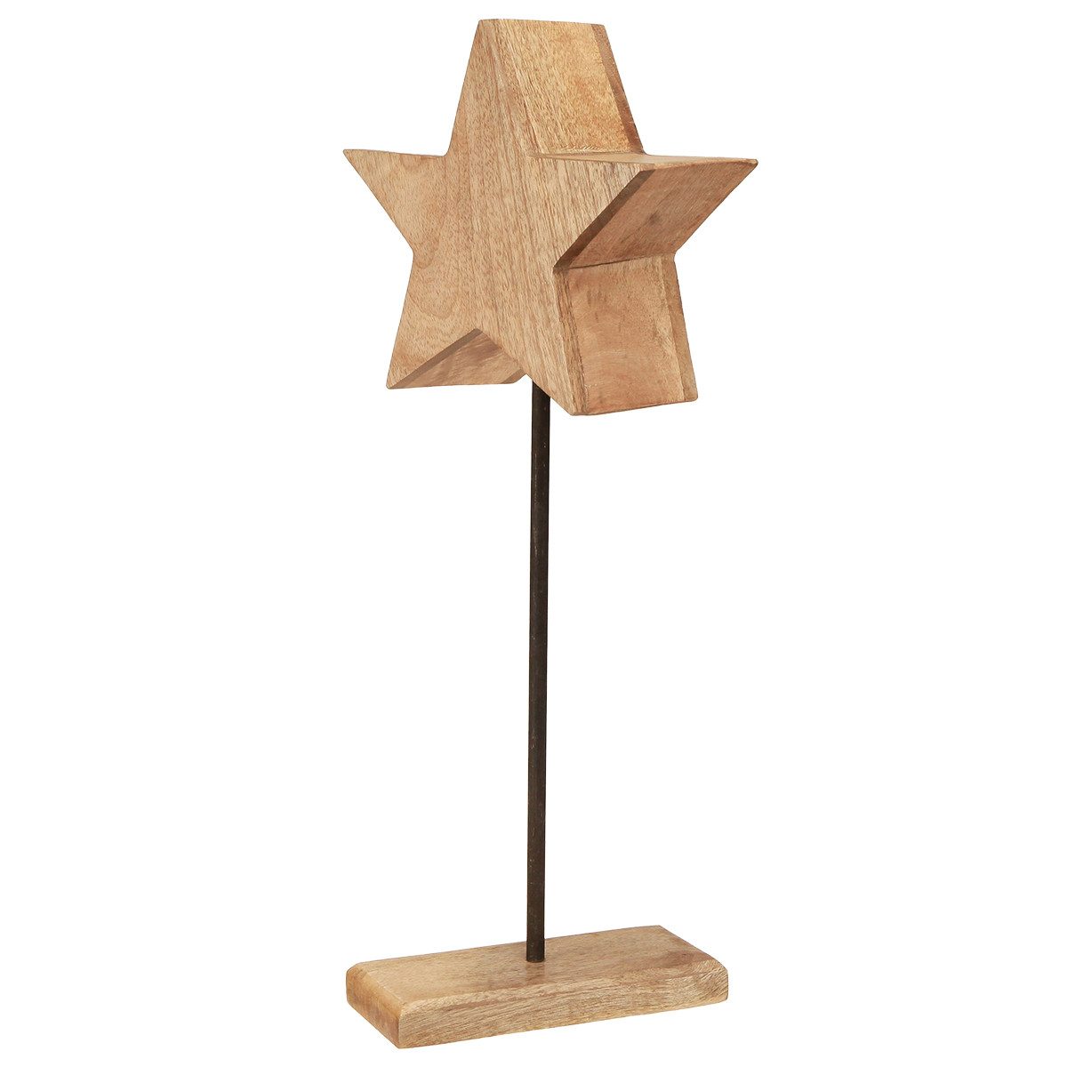 Florists Products Weihnachtsmann Holzdeko Stern auf Standfuß Weihnachten Grün Braun 20x9,5x50cm