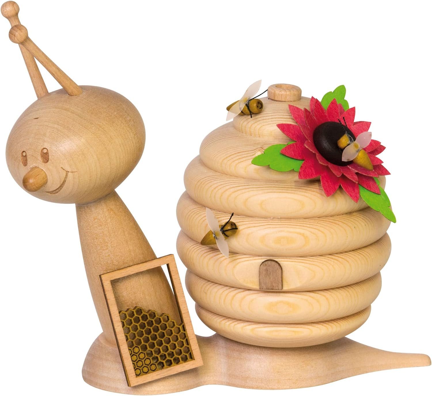 Kuhnert Räucherhaus Kuhnert Rauchschnecke Sunny, Honigschnecke, 37120, Made in Germany, Made in Germany, Erzgebirgische Holzkunst