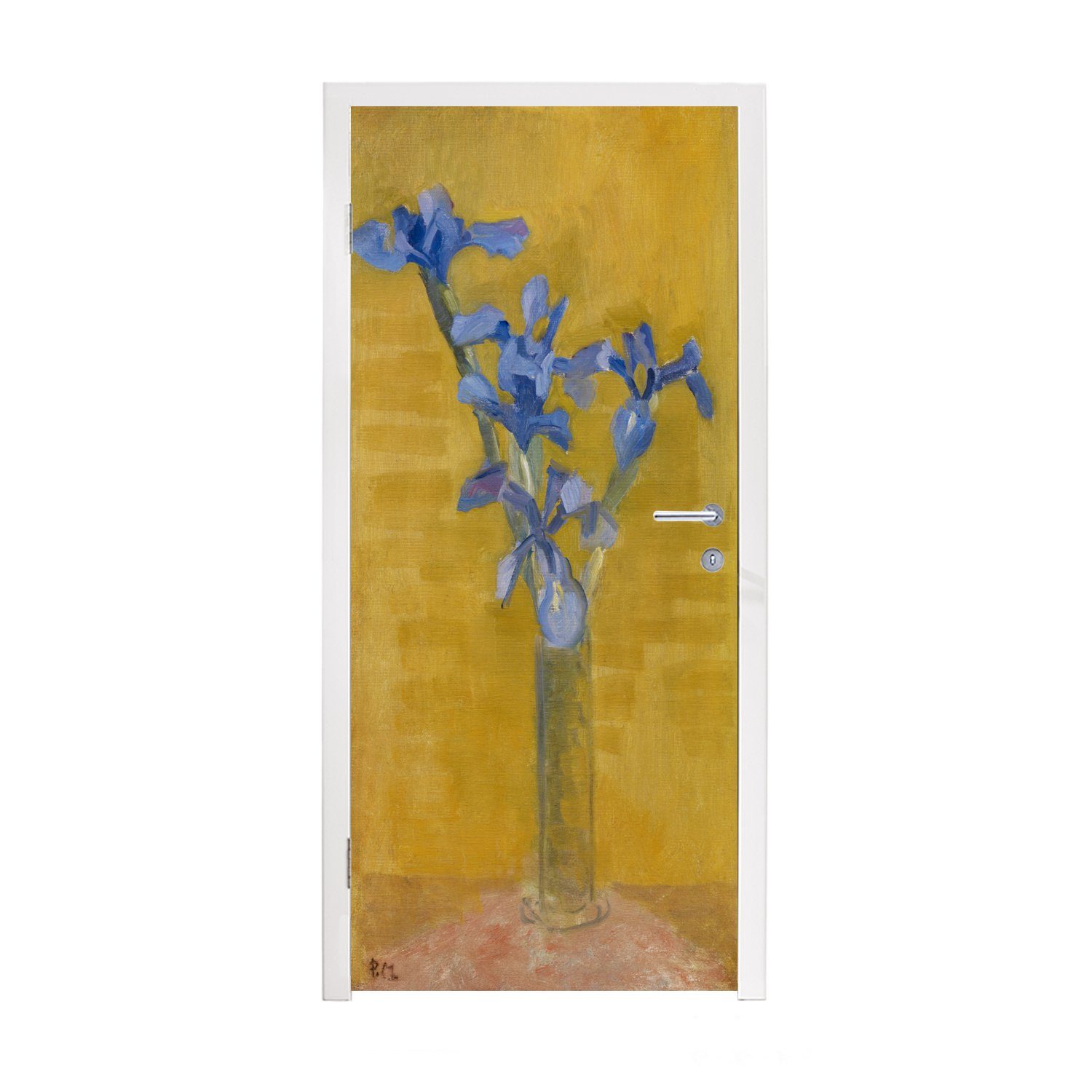 MuchoWow Türtapete Schwertlilien - Piet Mondrian - Alte Meister, Matt, bedruckt, (1 St), Fototapete für Tür, Türaufkleber, 75x205 cm