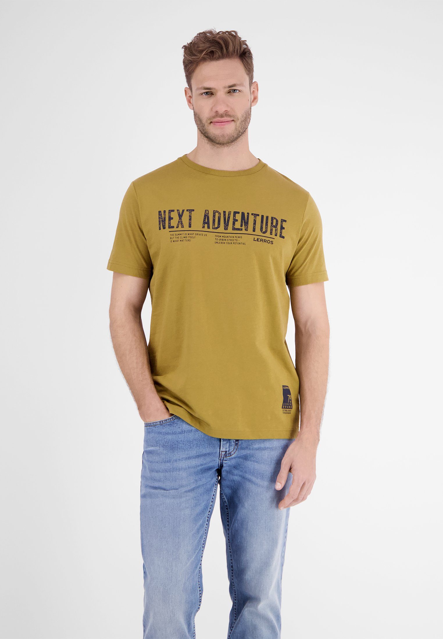 LERROS T-Shirt LERROS T-Shirt *Next Adventure* DRIED TOBACCO