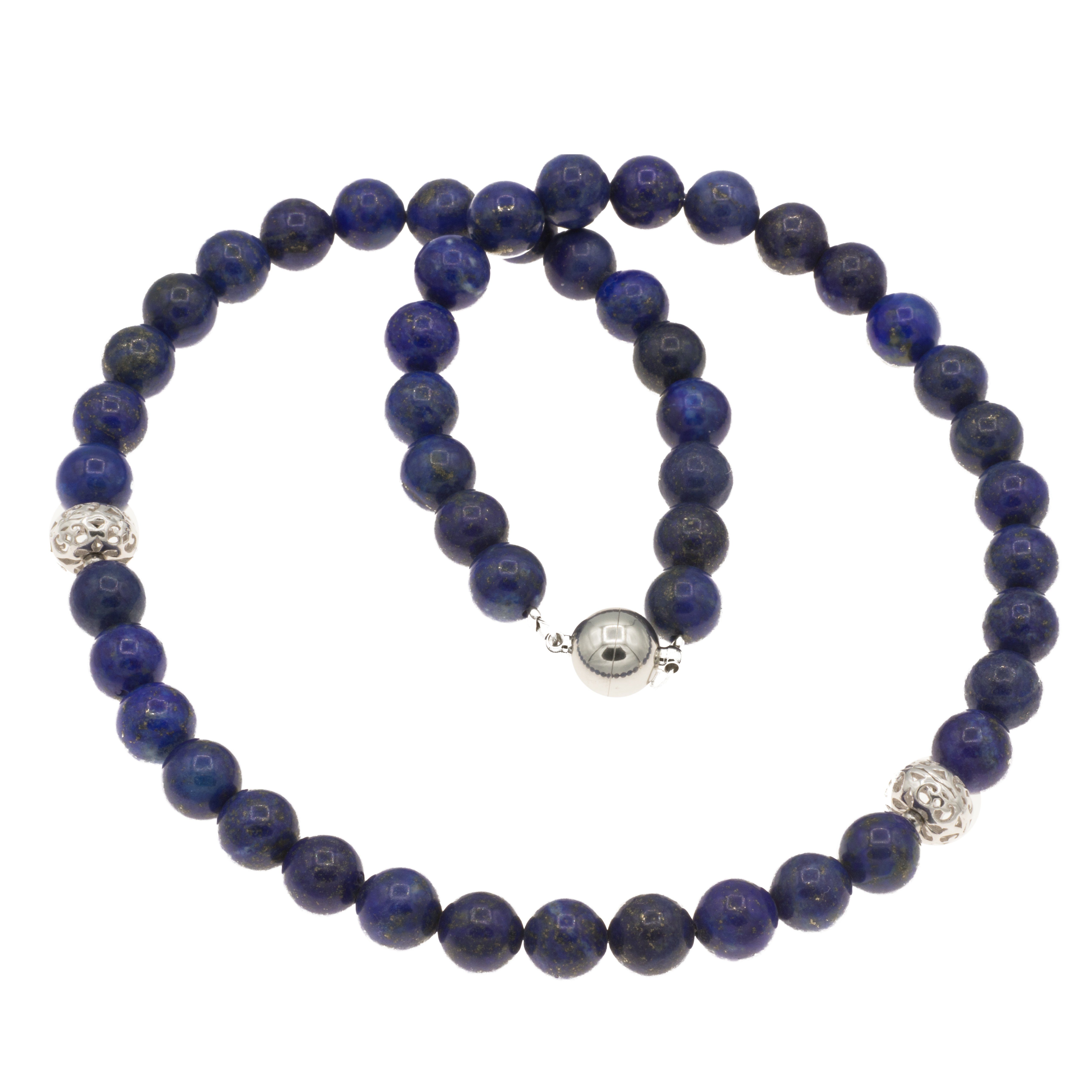 Bella Carina Perlenkette Kette mit Lapislazuli und 2 Silberperlen, mit hoch günstig online kaufen