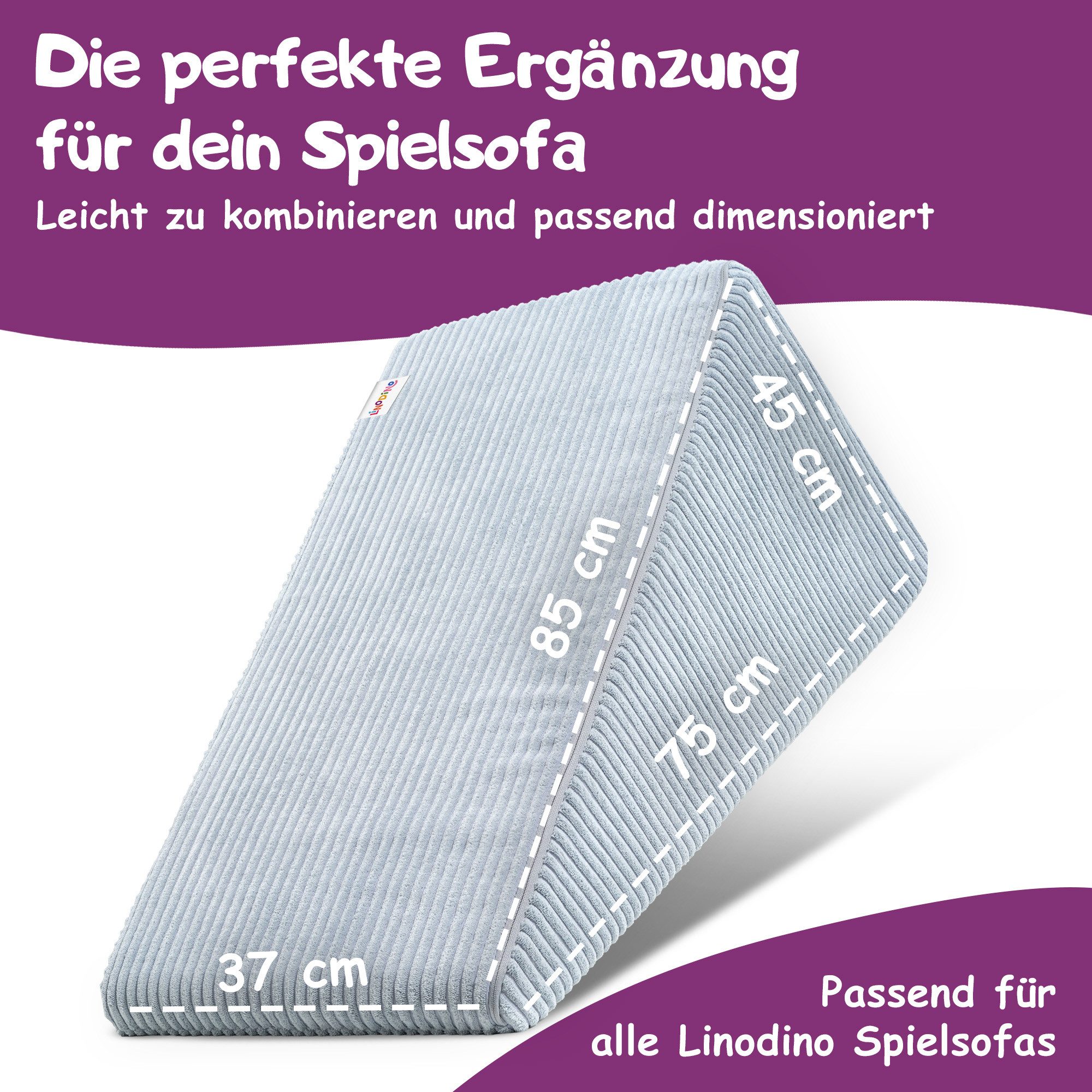 Linodino Kindersofa Rutsche – Spielsofa Add-on Slide Bauteil zur Erweiterung