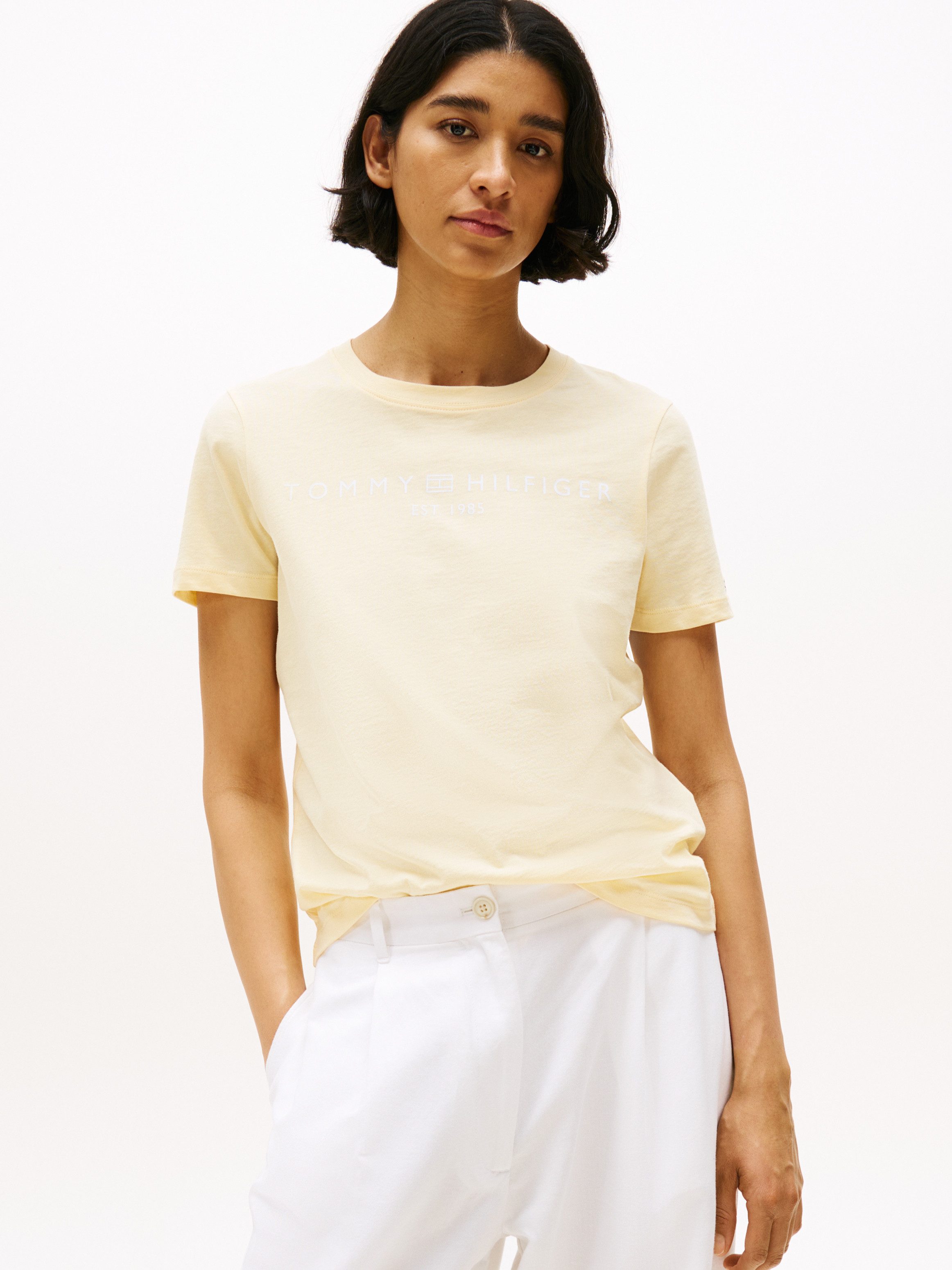 Tommy Hilfiger Kurzarmshirt REG CORP LOGO C-NK mit Logoschriftzug und Stick günstig online kaufen