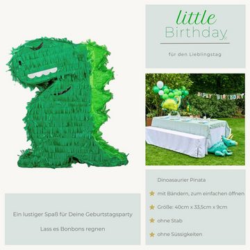 little Birthday Pinata little Birthday - 1x Dinosaurier Pinata, ohne Süßigkeiten, 40 x 33,5 x 9 cm, grün