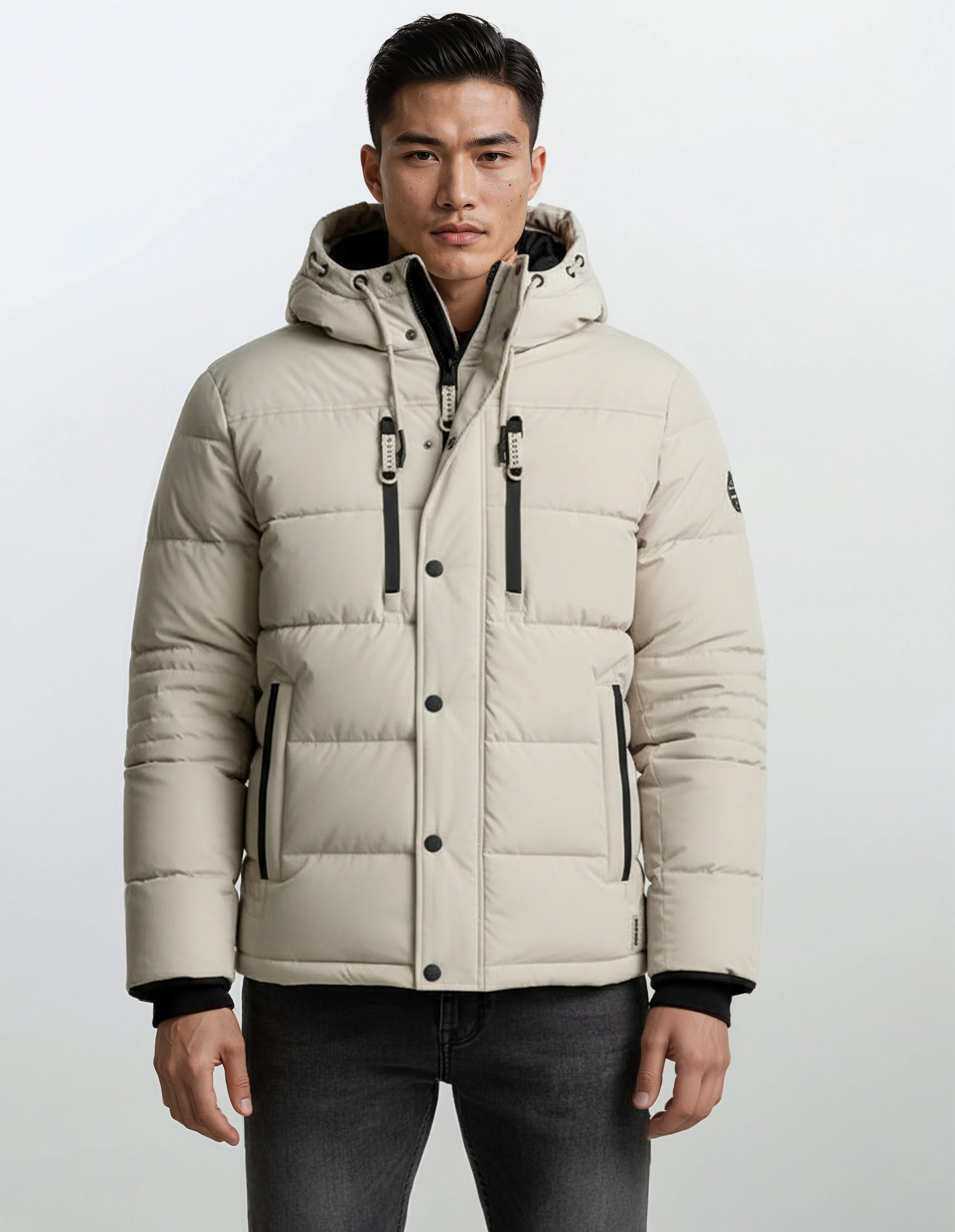 SUBLEVEL Steppjacke Herren Winterjacke Übergangsjacke Jacke Warm Modern mit Kapuze