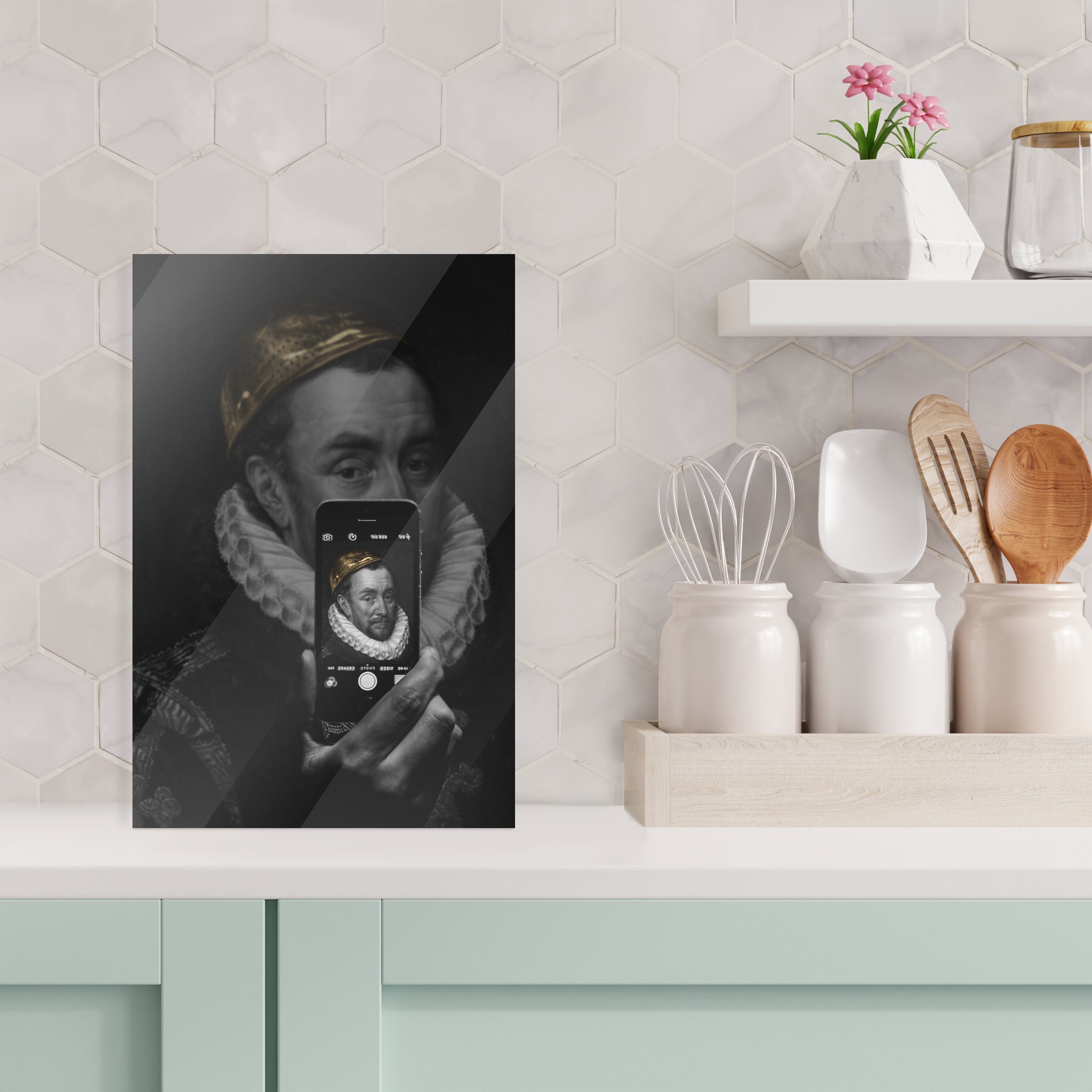 (1 - - auf Acrylglasbild von - Glasbilder Wandbild MuchoWow Smartphone, Glas - Foto Oranien Glas Wanddekoration Thomasz - Bilder auf Wilhelm St), Adriaen bunt