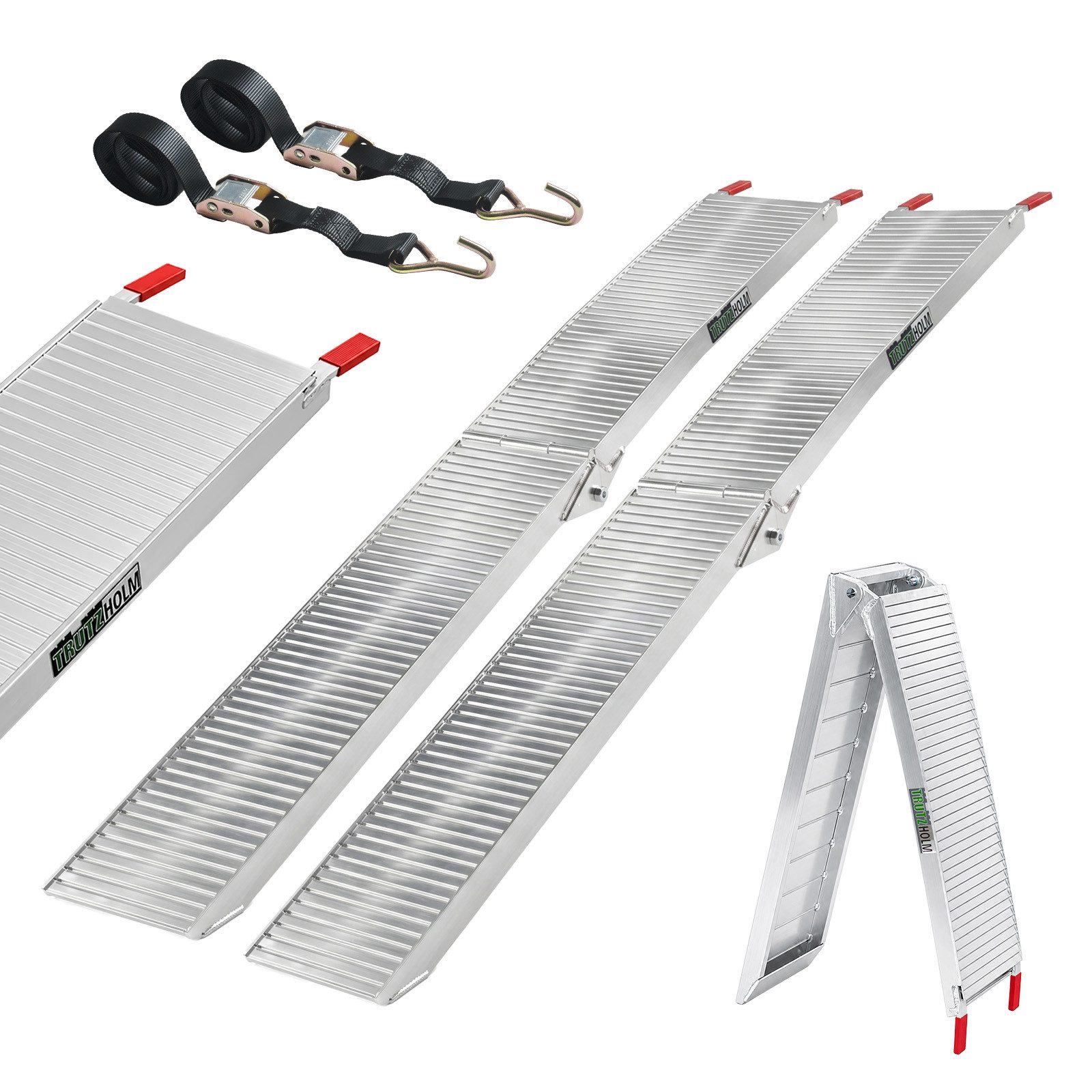 TRUTZHOLM Auffahrrampe 2x Alu 205cm 680kg klappbar rutschhemmend gerillt Verladerampen (Set, 2-St., 2er Set)