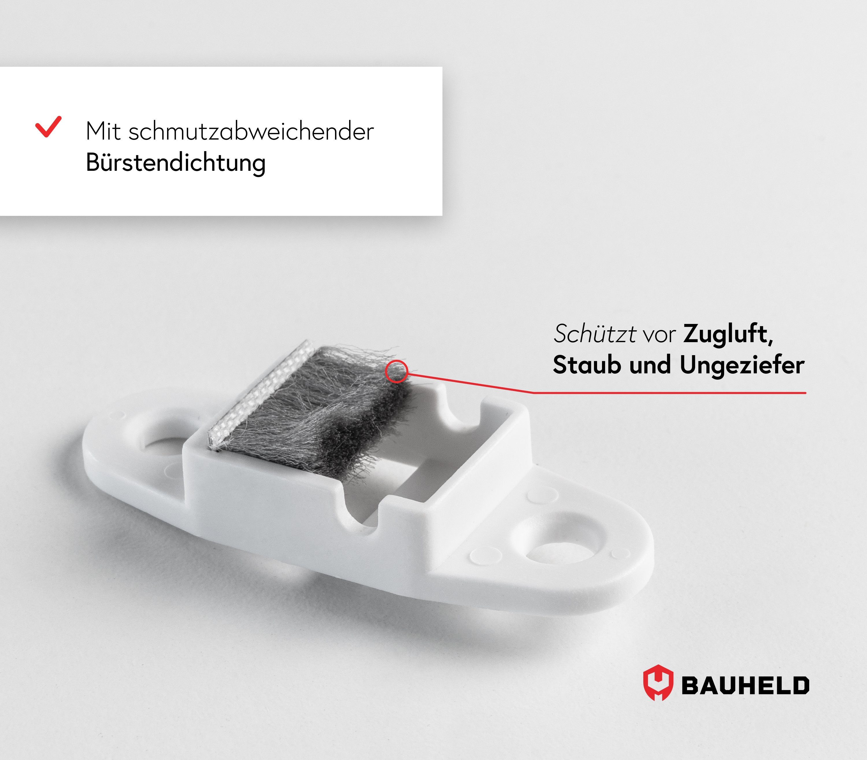 BAUHELD Rollladen-Gurtführung 5 / 14mm Gurtwickler & Aufputz für Rolladengurt Stück, Weiß - [Schnelle Unterputz 14mm 23mm, Montage], Rolle