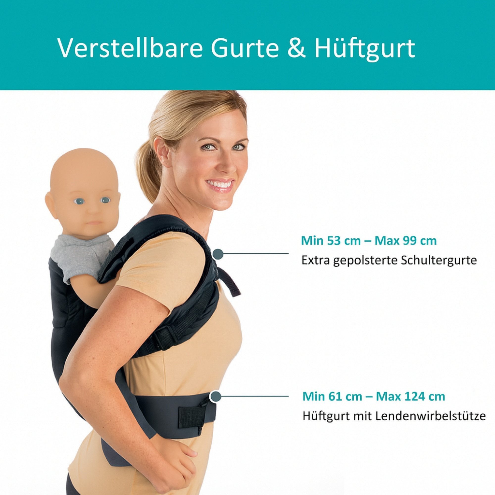 ibettertec Babytrage 4-in-1 Babytrage Babytrage,Kleinkindtrage, 2026 Neue Ergobaby (Babytrage von Neugeborenen bis Kleinkind,Tragbare Leichte, Rutschfeste Hüfts – Bild 4 von 5