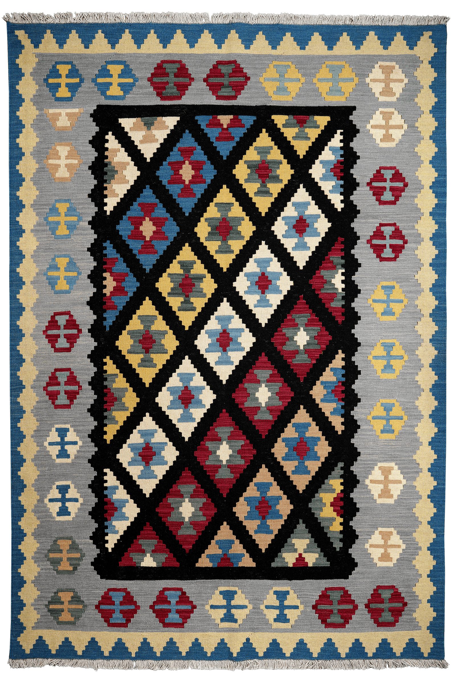 Looma Teppich Kelim Gashgai 246x173cm, rechteckig, Höhe: 5 mm, Gashgai, Schurwolle, Unikat
