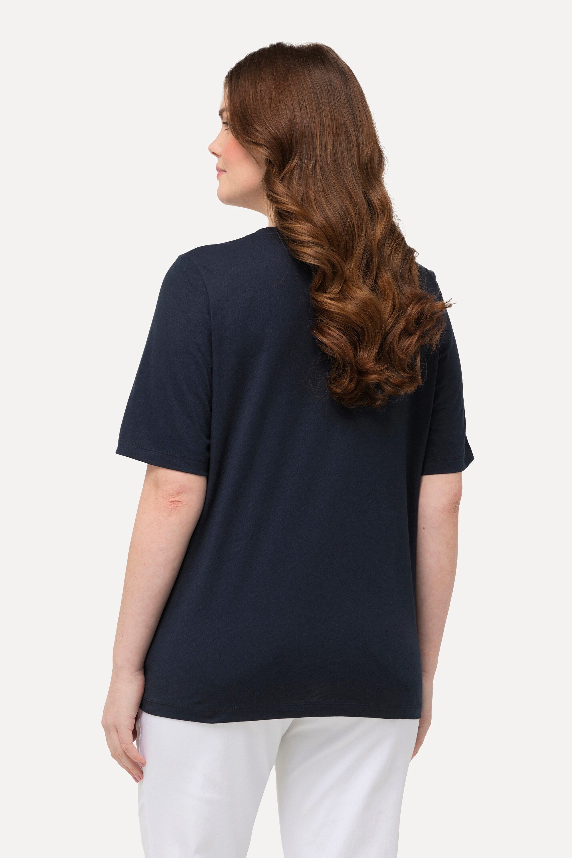 Ulla Popken T-Shirt T-Shirt Trachtenmotiv Classic Rundhals Halbarm