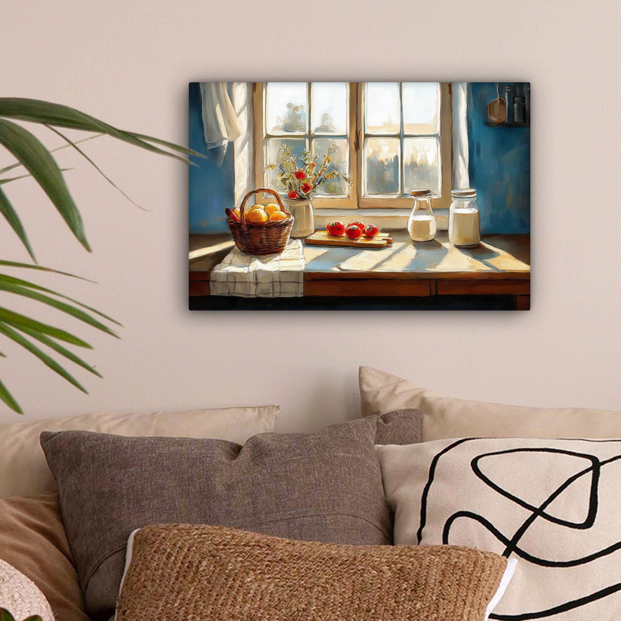 OneMillionCanvasses® Leinwandbild Stillleben - Küche - Fensterblick - Fenst günstig online kaufen