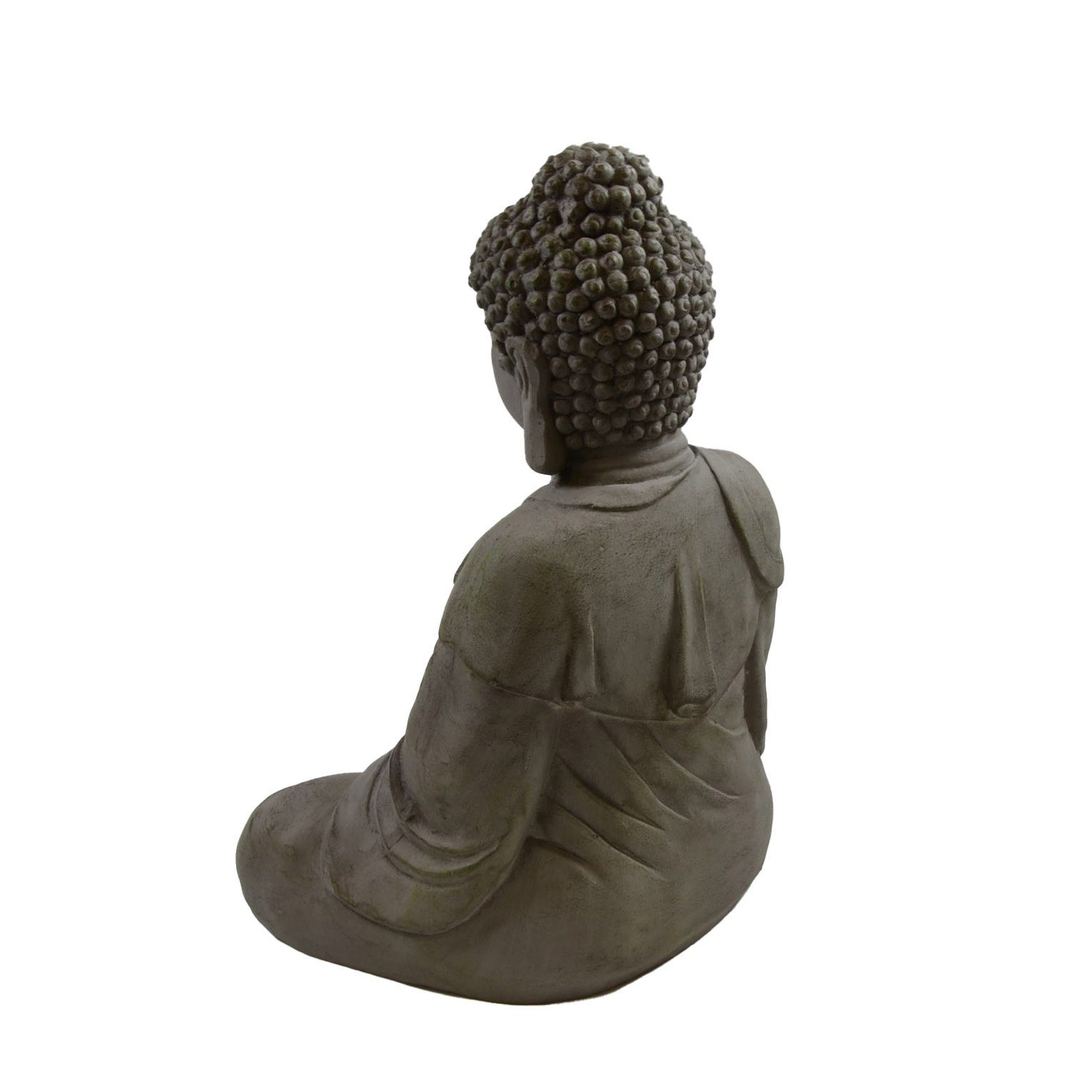 44 H Garten Figur B&S Dekofigur Skulptur sitzend Dekofigur cm Buddha Meditation Grau