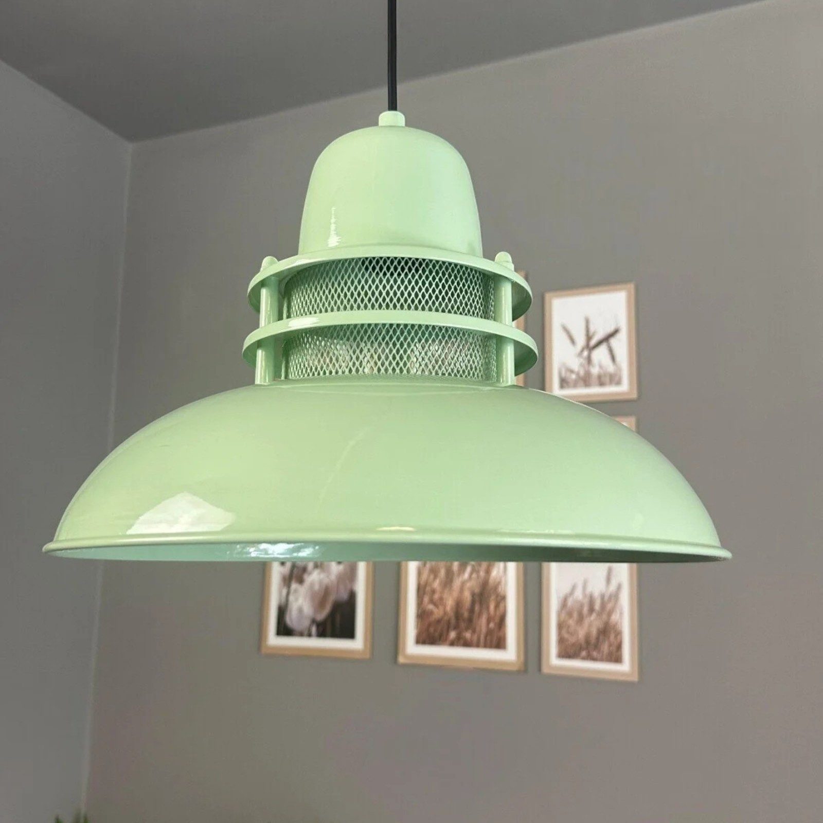 Bamyum Pendelleuchte Bamyum Hängelampe Metall Ø34 cm E27 Retro Lampe, ohne Leuchtmittel