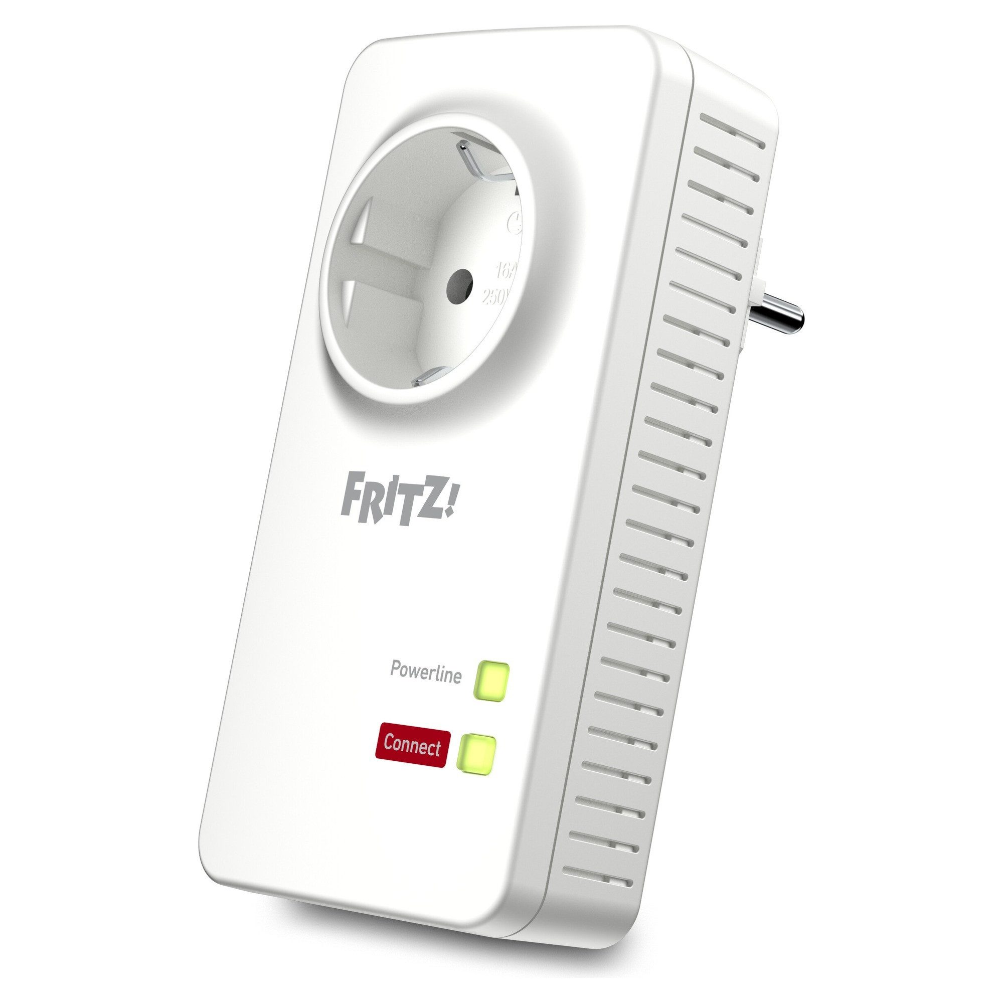Fritz! FRITZ!Powerline 1220 Reichweitenverstärker, Powerline bis 1.200 MBit/s, HomePlug AV2, Steckdose, 2x Gigabit-LAN