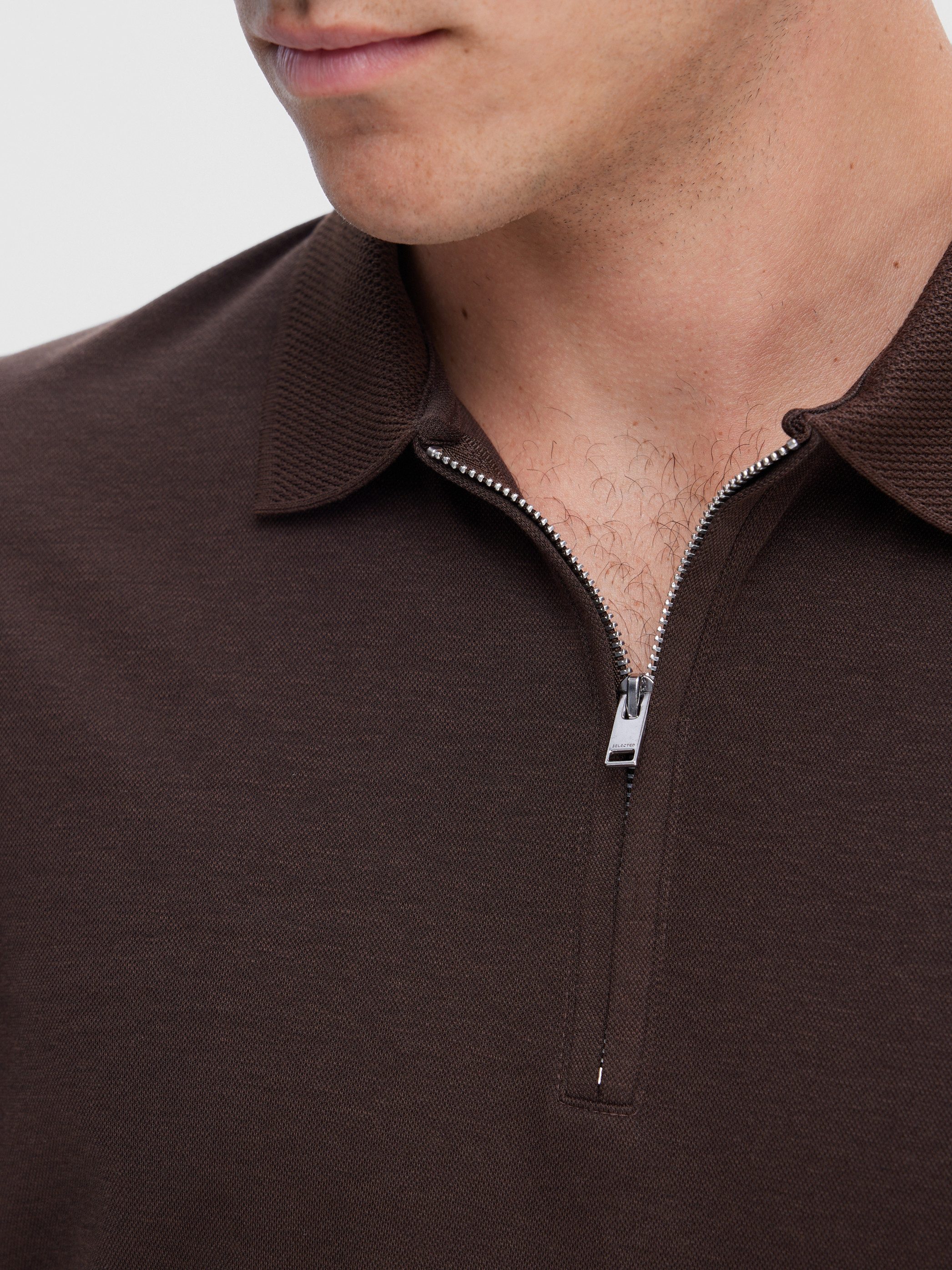 Selected Poloshirt SLHFAVE ZIP SS POLO NOOS günstig online kaufen