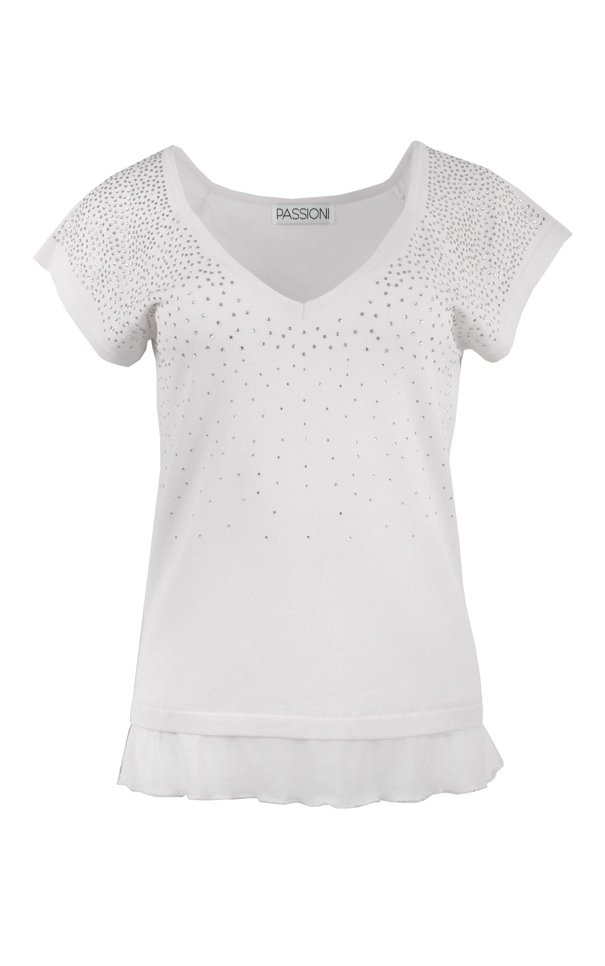 Passioni V-Shirt mit Strasssteinen günstig online kaufen