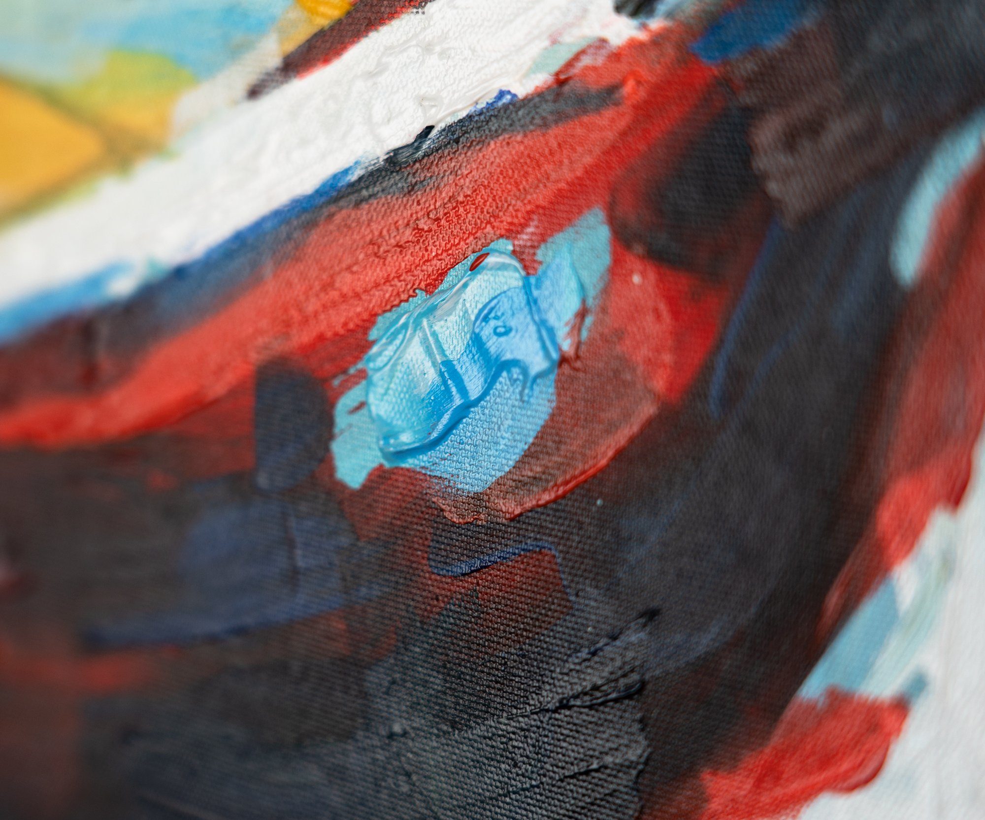 YS-Art Gemälde Gezeiten der Mit Landschaft in Rahmen Blau Inspiration