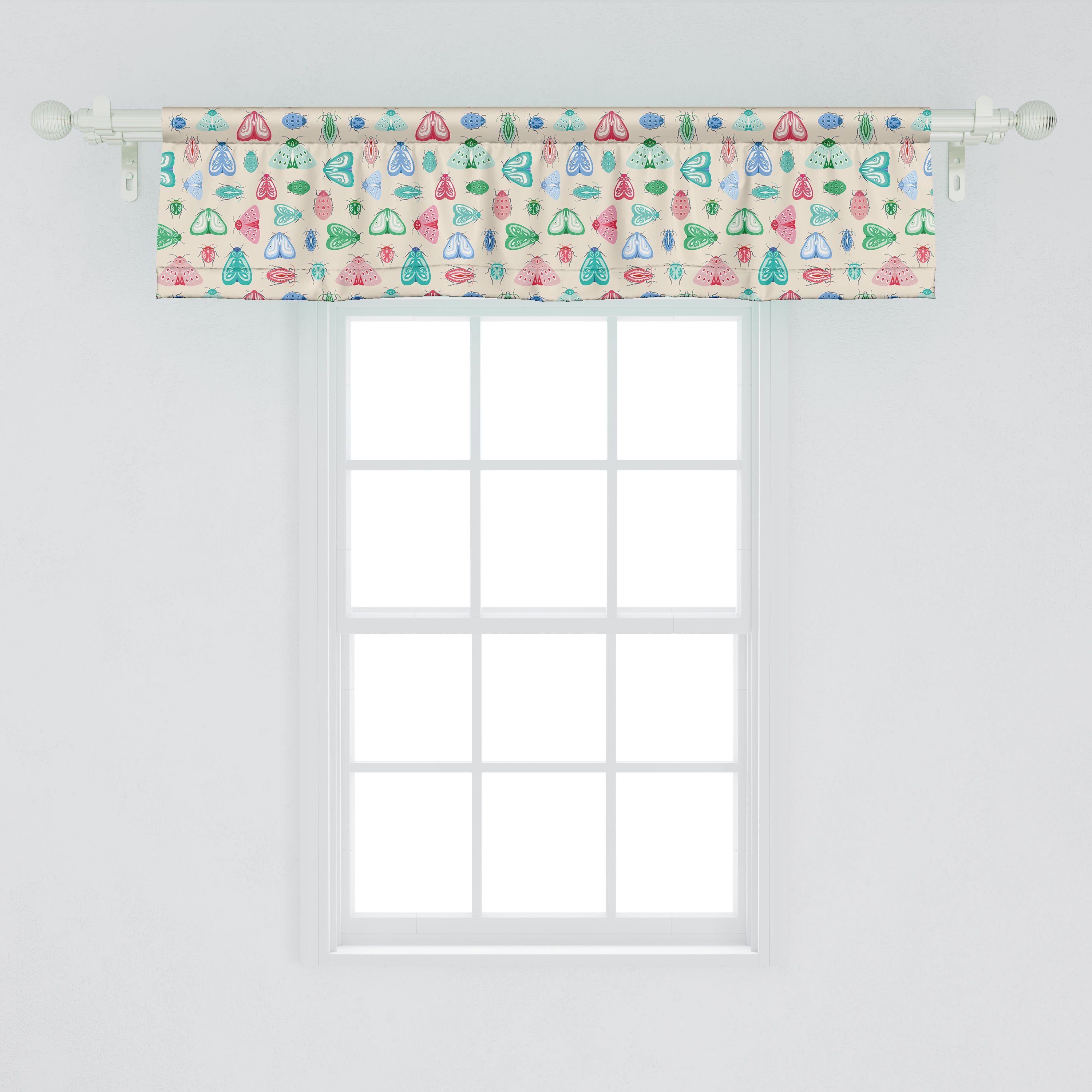 Scheibengardine Vorhang Volant für Motten Küche Abakuhaus, und Käfer Stangentasche, Insekt Microfaser, Schlafzimmer Kreative mit Dekor
