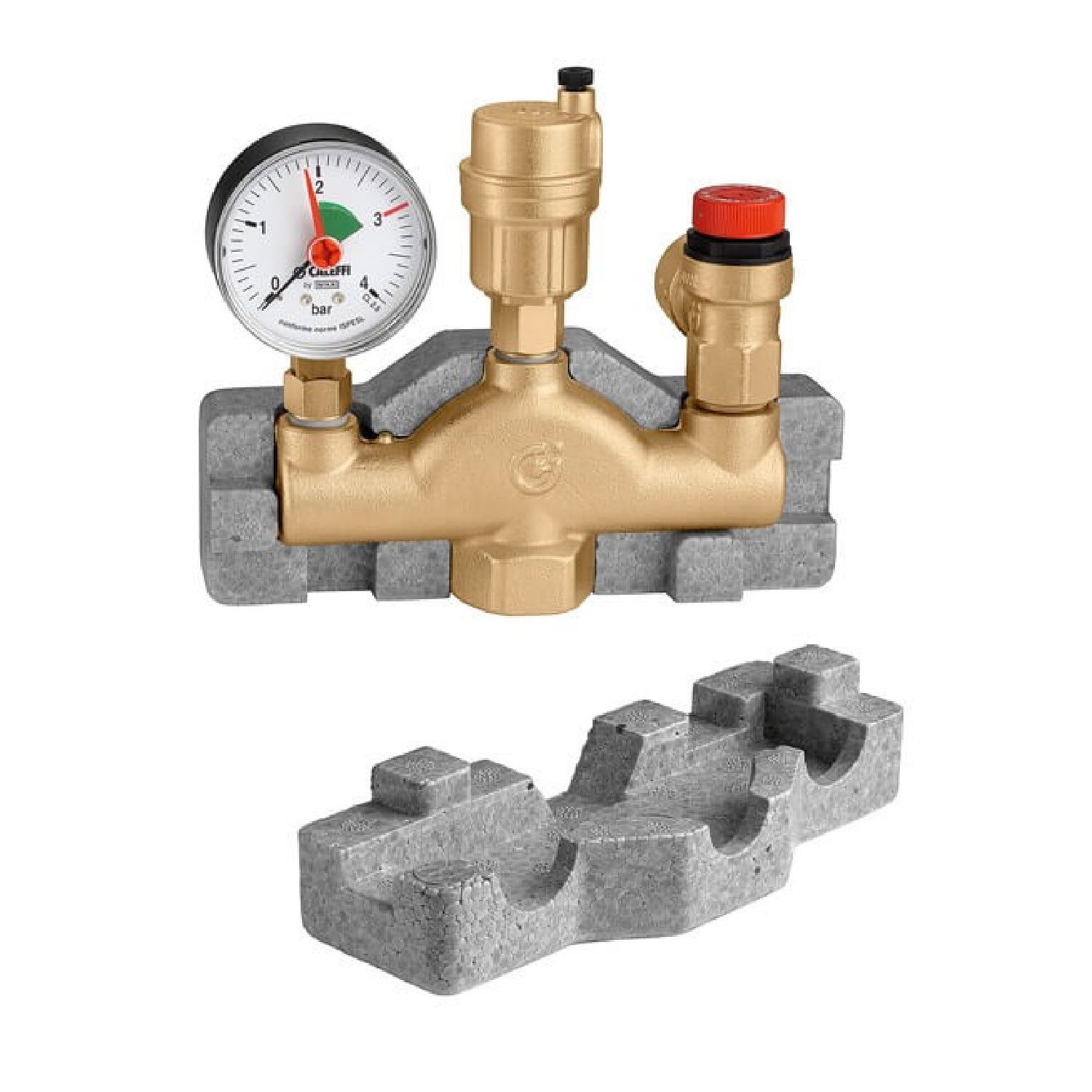 Caleffi Wasser-Druckminderer Kesselsicherheitsgruppe 50 kW Überdruckventil Sicherheitsgruppe