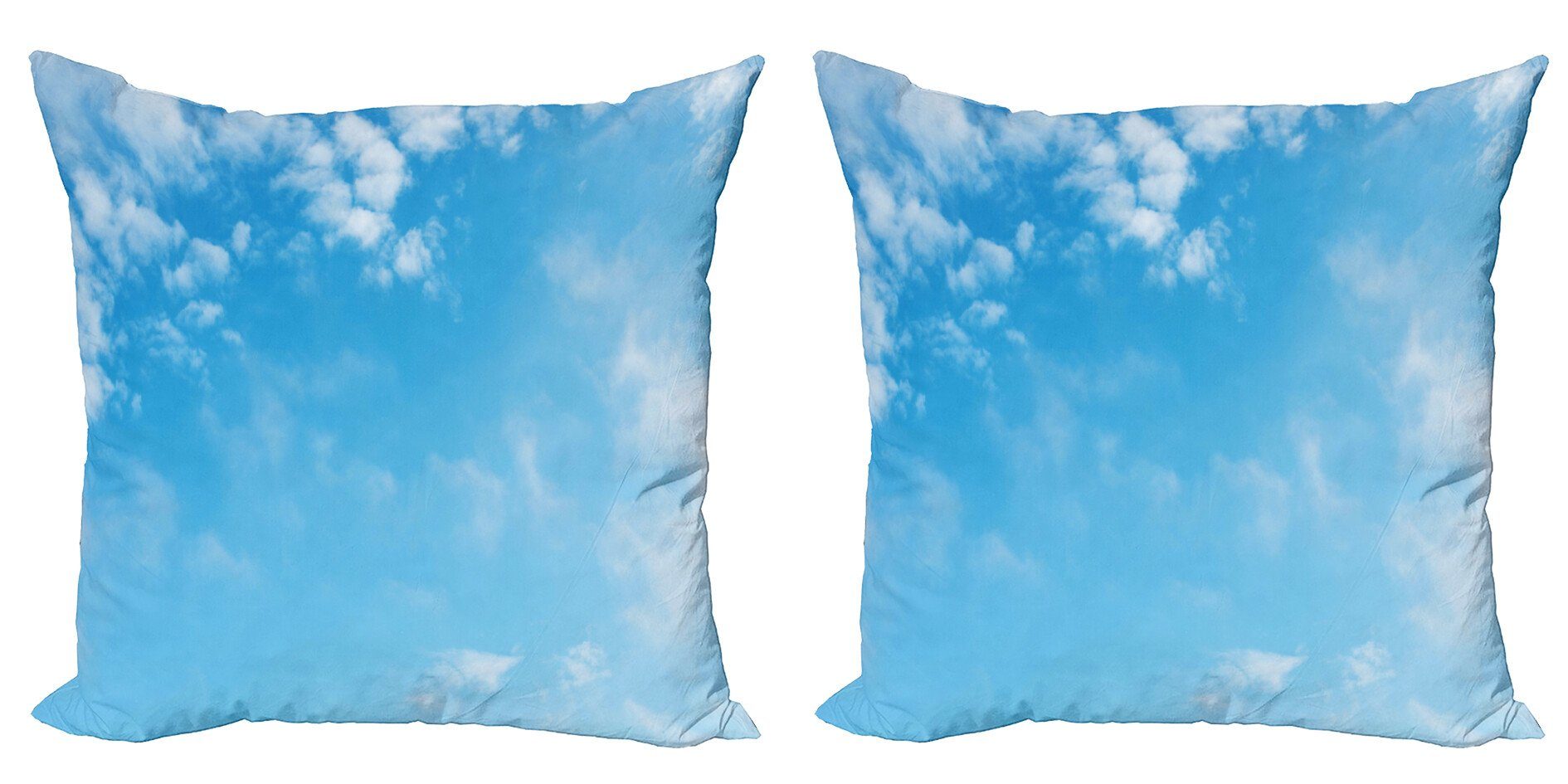 Kissenbezüge Modern Accent Doppelseitiger Digitaldruck, Abakuhaus (2 Stück), Blau Geöffnet Sommer-Himmel mit Wolken
