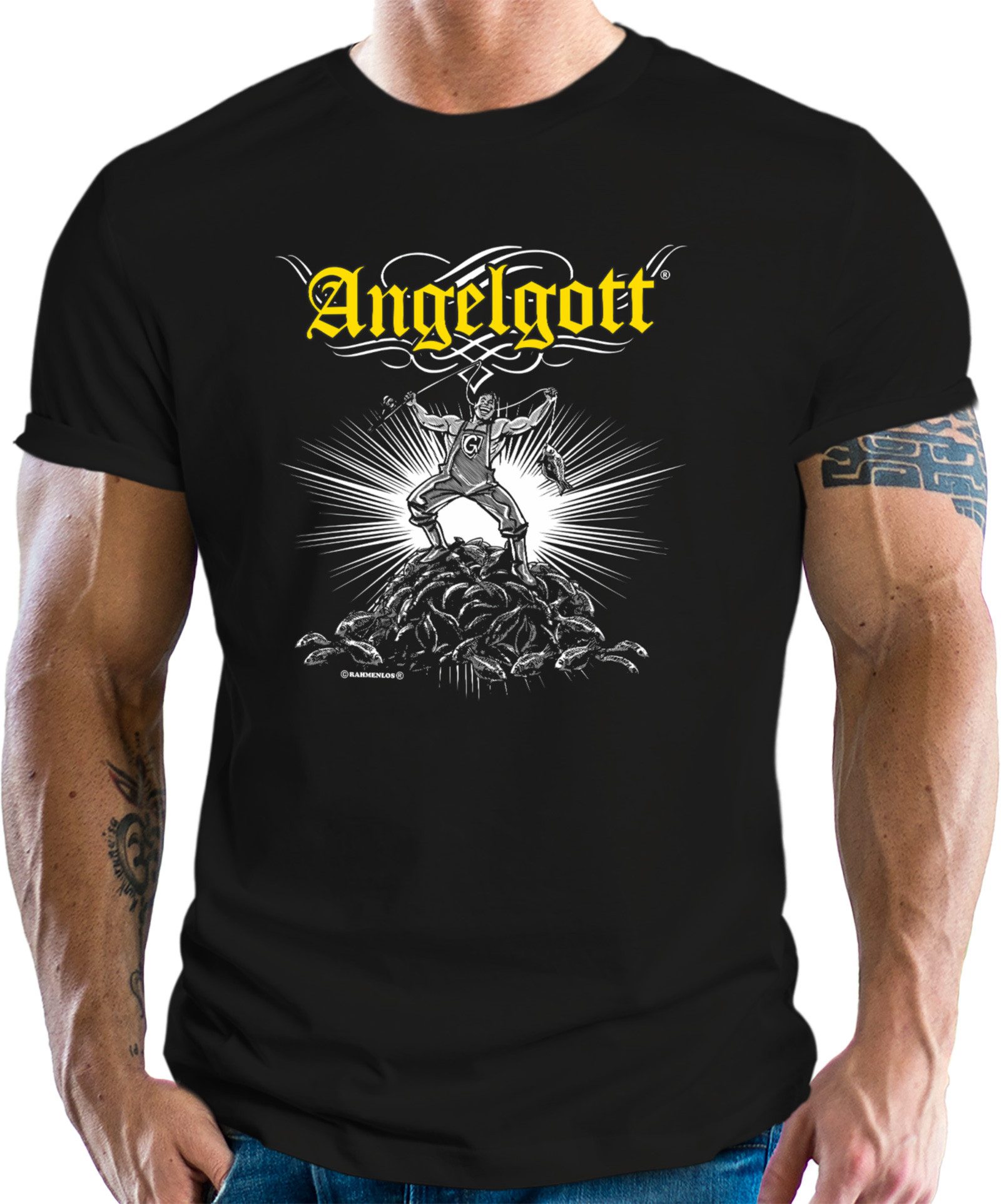 T-Shirt für Angler und Fischer: Angelgott