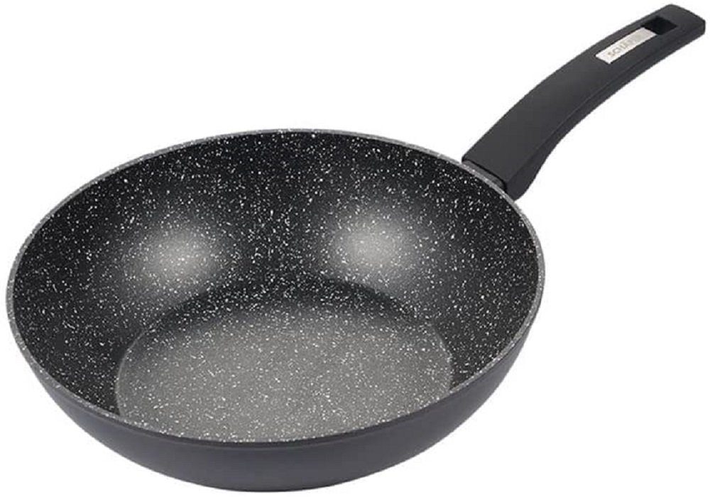 Schäfer Elektronik Wok Profi Wok Ø 28cm Gastronomie Antihaftbeschichtung Wokpfanne Boden Marble Black