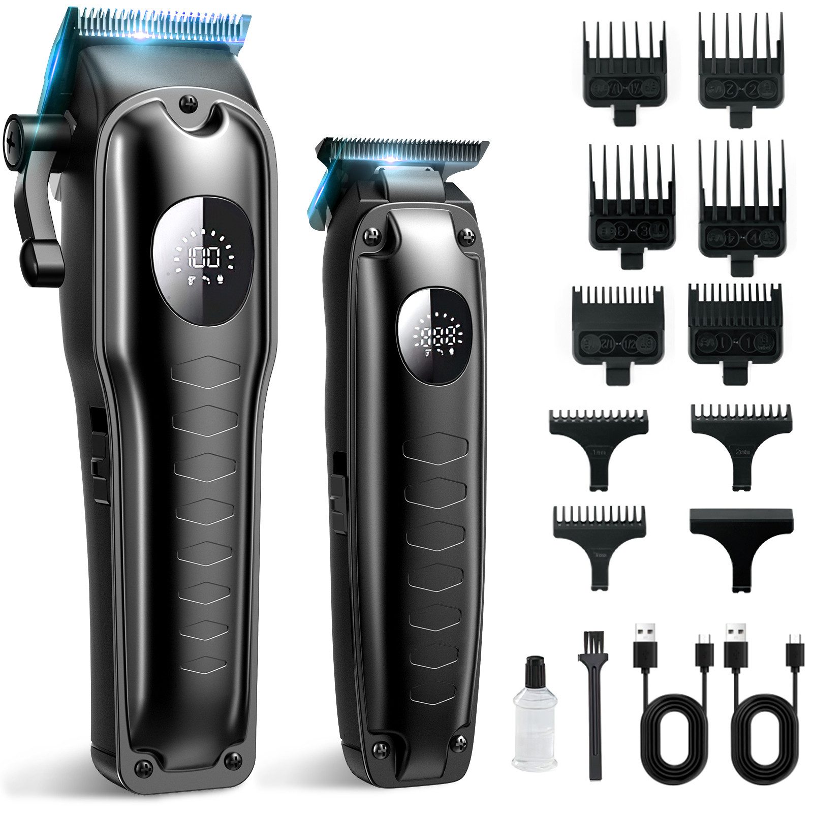 Forrlite Haarschneider Haarschneidemaschine Profi, Bartschneider, Haarschneider 2 in 1 Set, IPX7 Ganzkörper wasserdicht, Schnellladung & Lange Akkulaufzeit, mit 9 Kammaufsätzen, geräuscharm