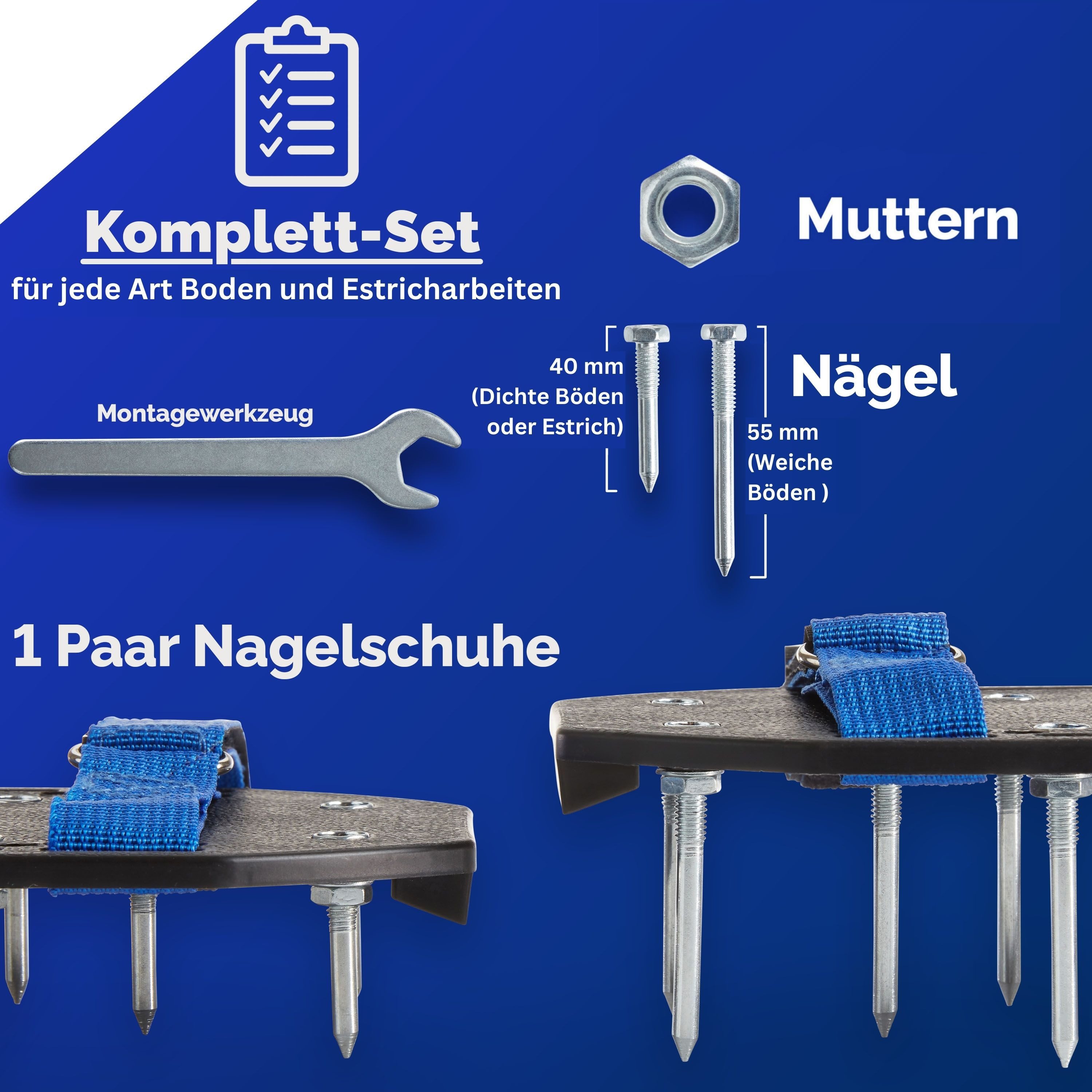 Briliantwerk Rasenlüfter - Nagelschuhe mit Klettverschluss günstig online kaufen