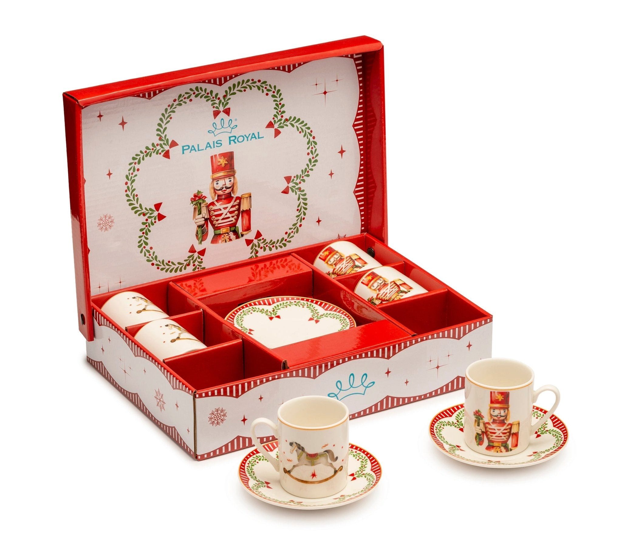 Palais Royal Tasse Palais Royal Espresso Set, 6 Tassen, 6 Unterteller, Dekor Nussknacker