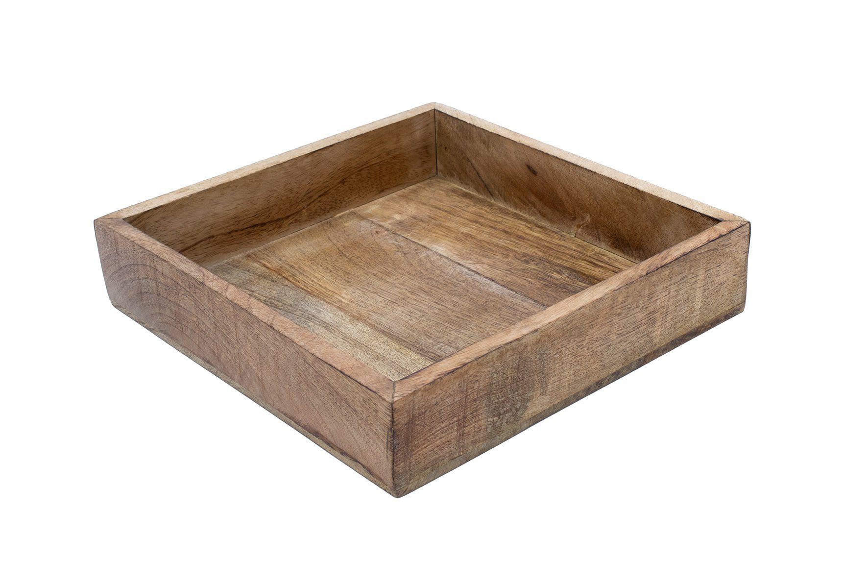 Spetebo Dekotablett Mango Servier Tablett - 25 Schale (Packung, Deko eckig tlg), quadratisch 1 cm Holz