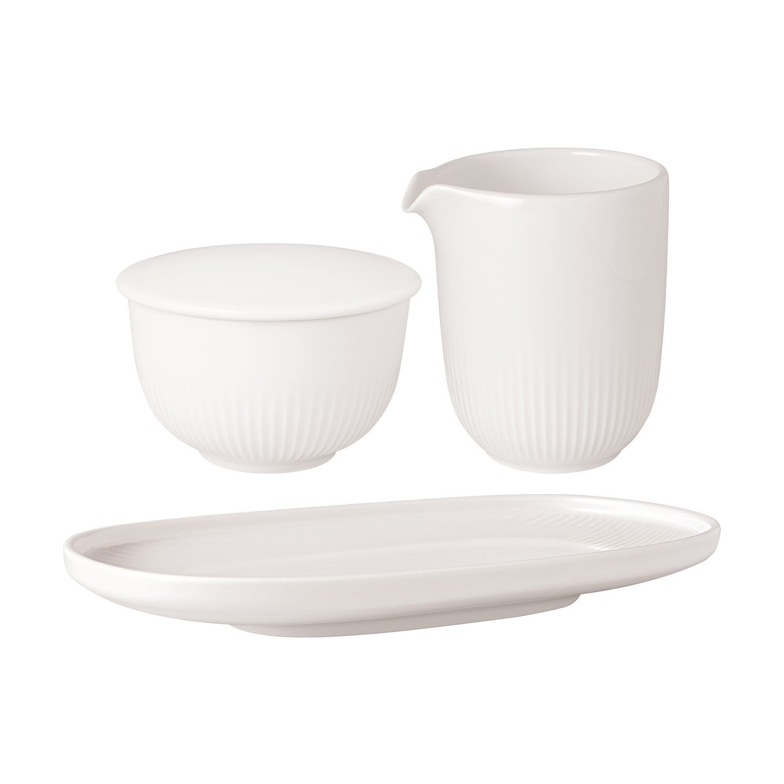 Villeroy & Boch Milch- und Zuckerset Afina Milch- und Zucker-Set (3-tlg), Porzellan