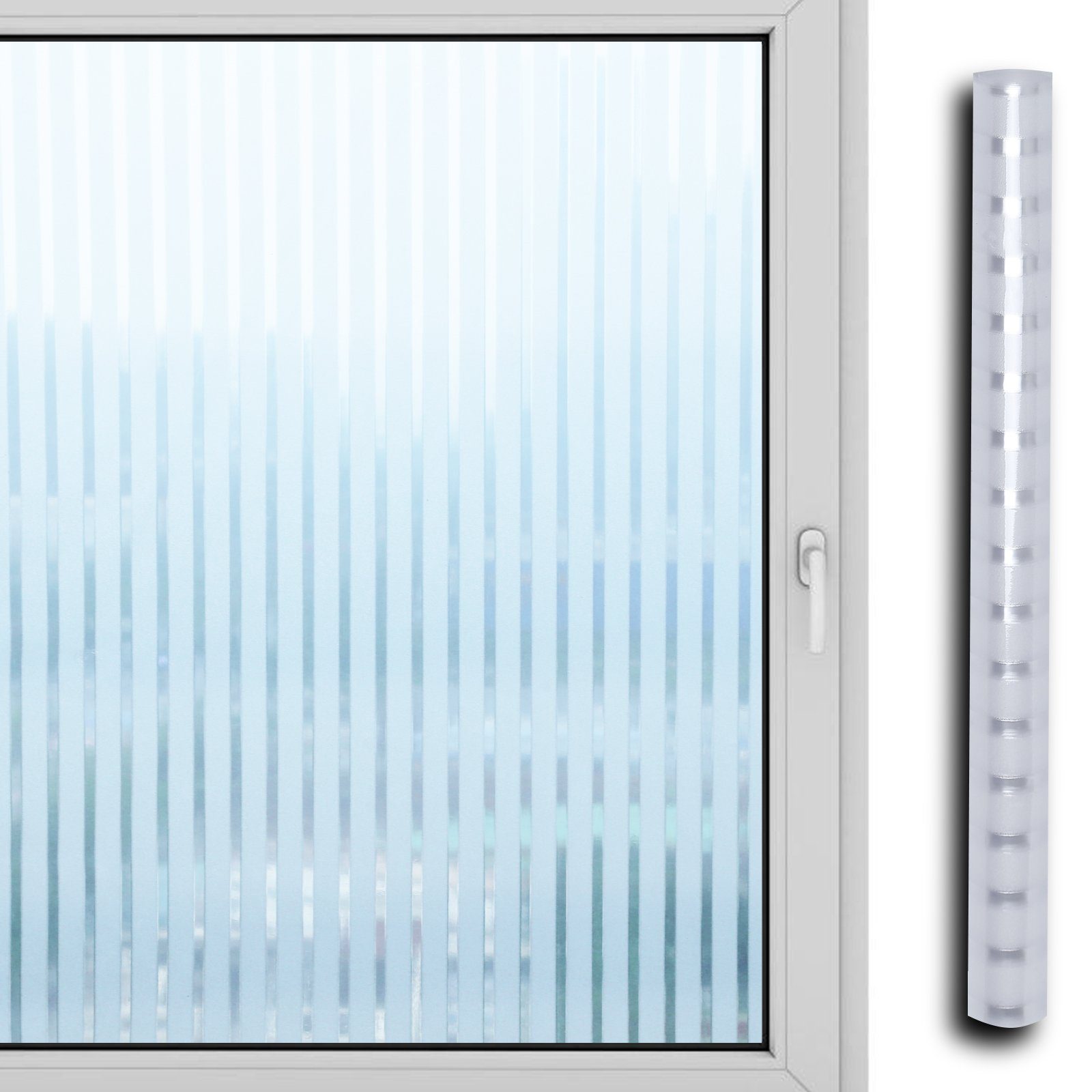 Fensterfolie Fensterfolie Milchglasfolie Sichtschutzfolie Fenster Selbstklebend, Gimisgu Streifen