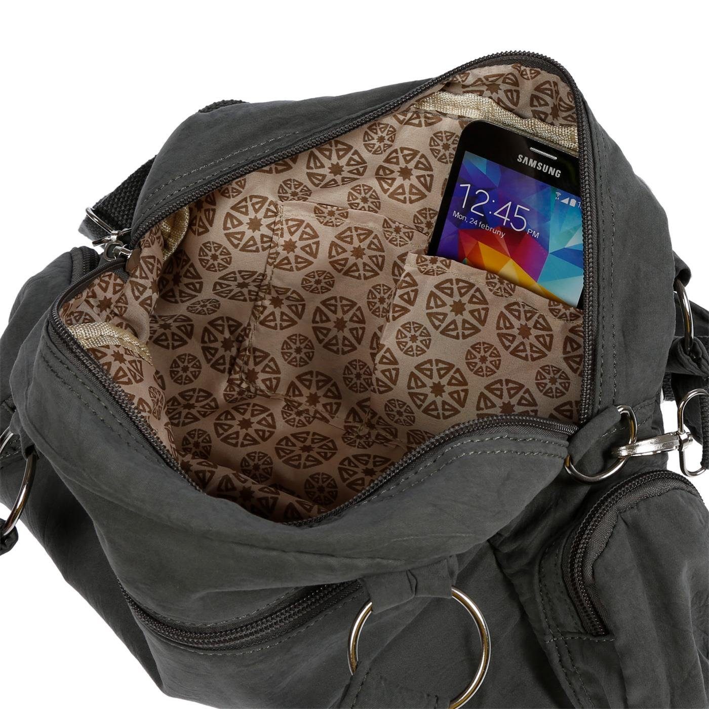 Christian Wippermann Henkeltasche Damenhandtasche Schultertasche Tasche Umhängetasche, Canvas Shopper Crossover Bag