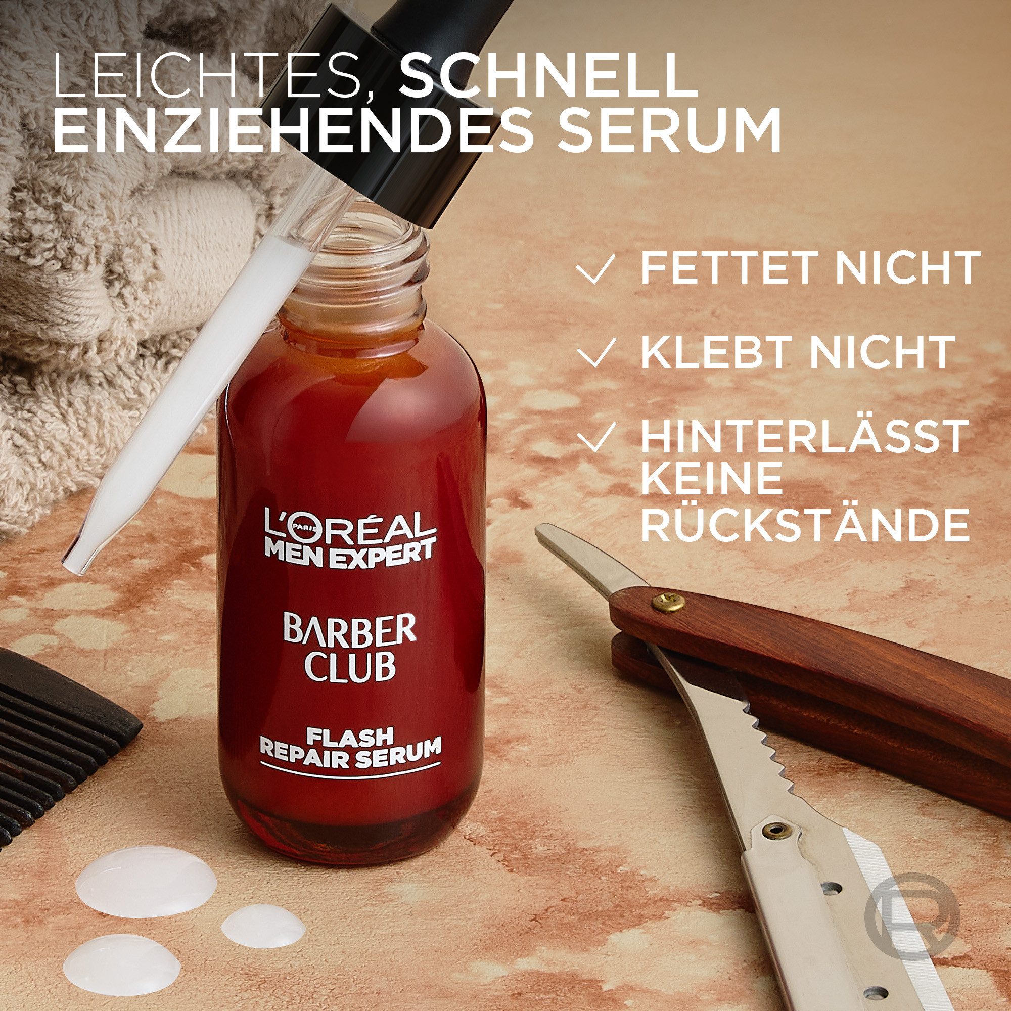 L'ORÉAL PARIS MEN EXPERT Bartserum BARBER CLUB FLASH REPAIR SERUM, bei trockener und irritierter Männerhaut – Bild 5 von 5