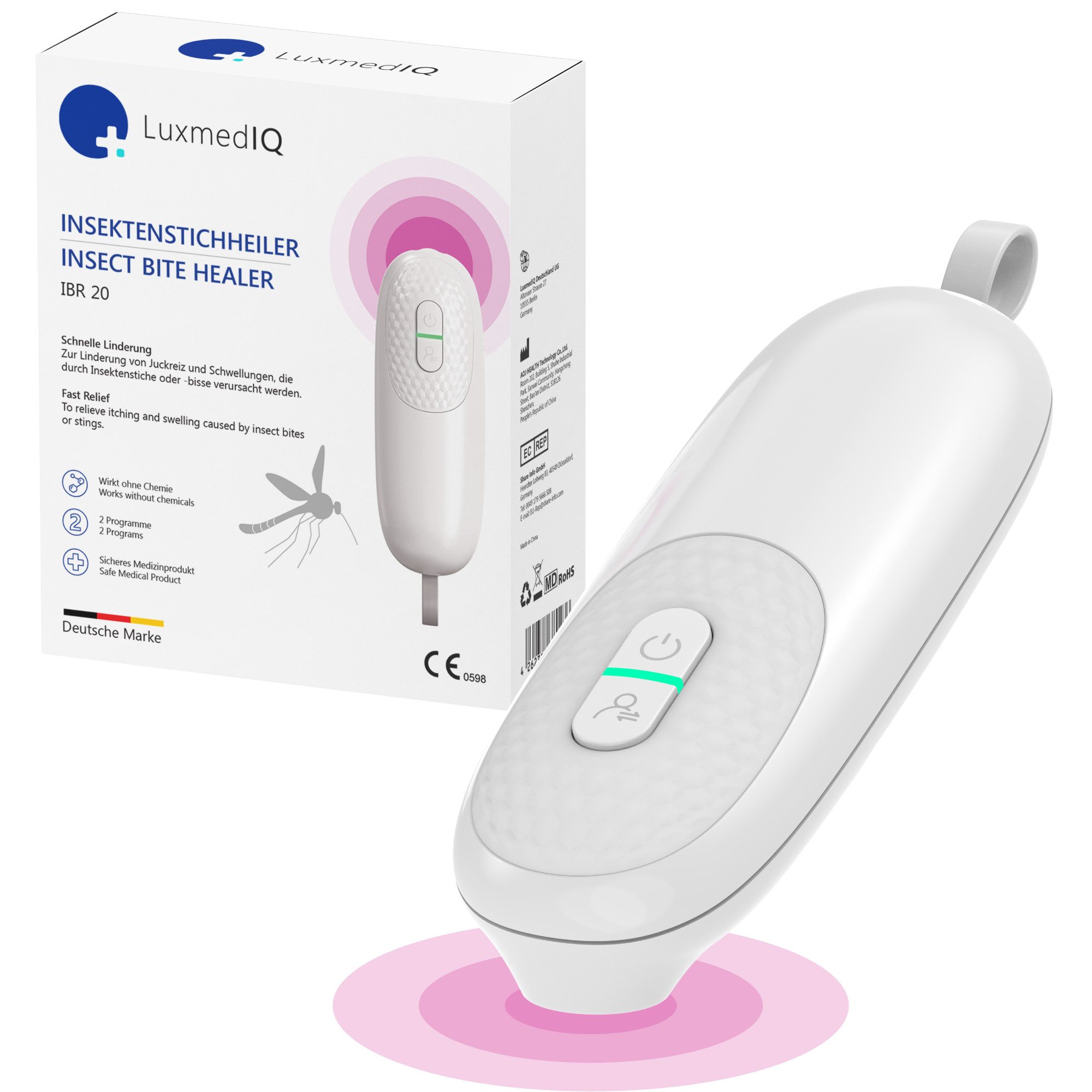 LuxmedIQ Insektenstichheiler - zur Anwendung bei Juckreiz durch Insektenstiche, 1-tlg., Lindert Juckreiz & Schwellungen, klein & handlich