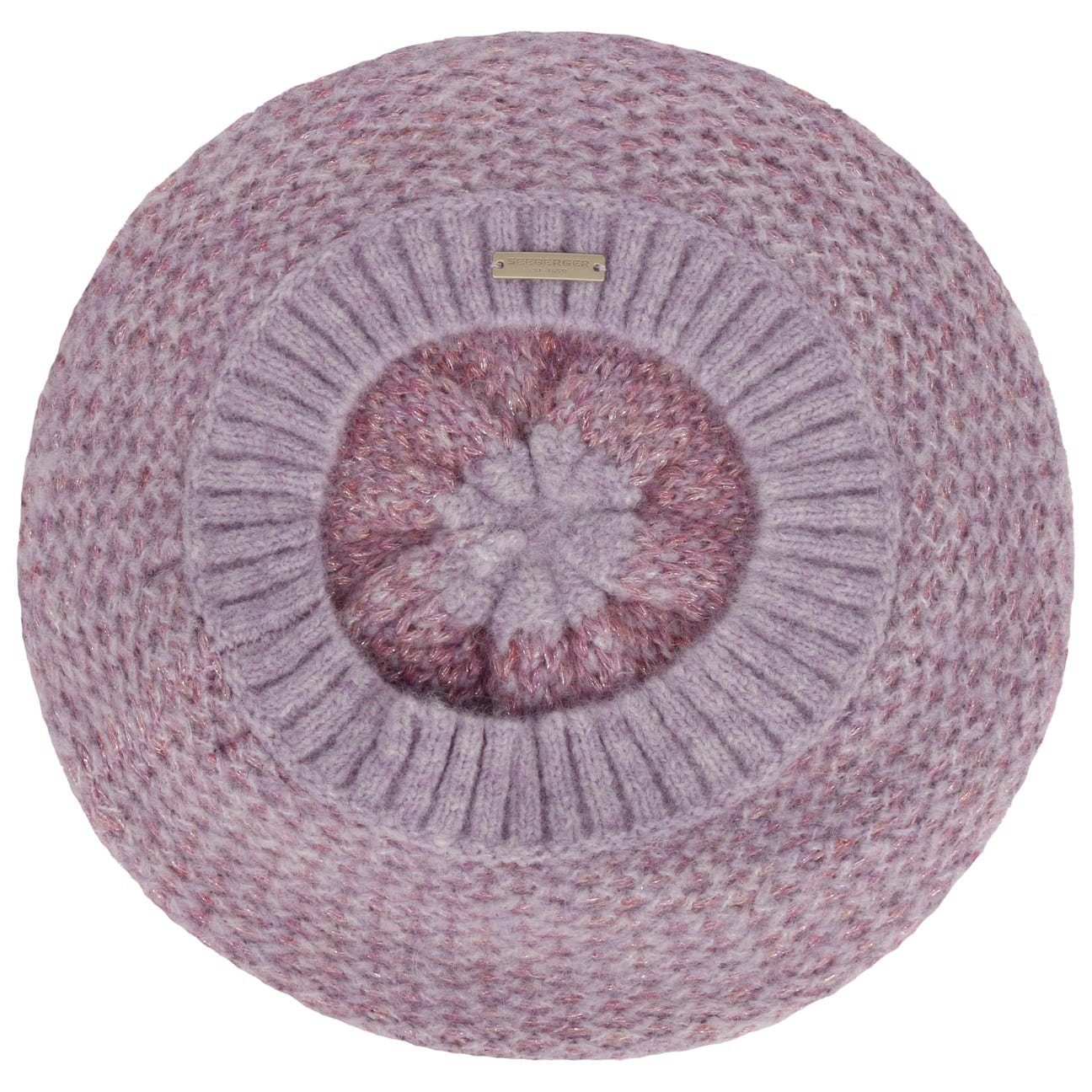 Damenbaske Baskenmütze Seeberger mit flieder (1-St) Futter