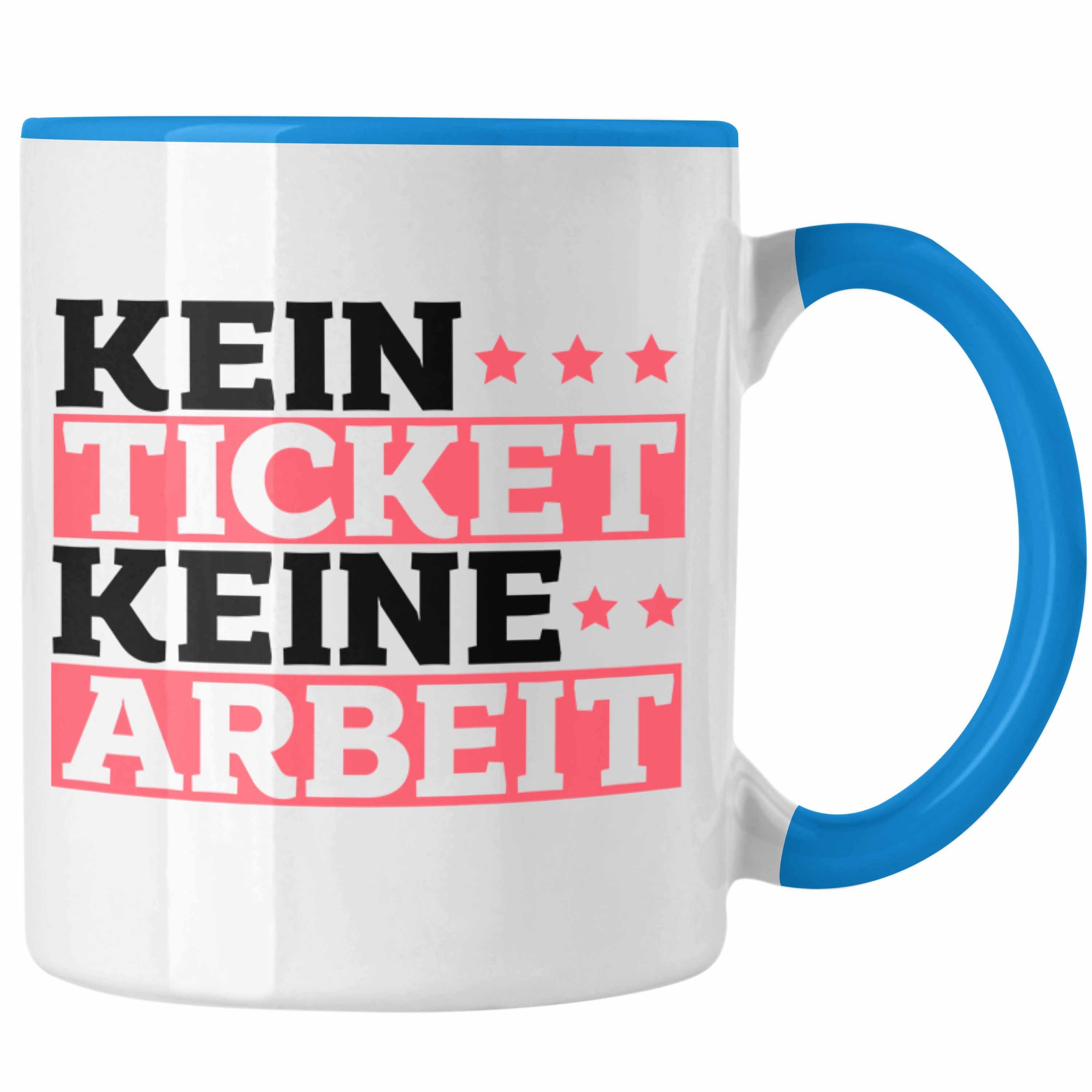 Trendation Tasse Kaffeetasse Lustiges Geschenk für IT Support Mitarbeiter Tasse "Kein T Blau