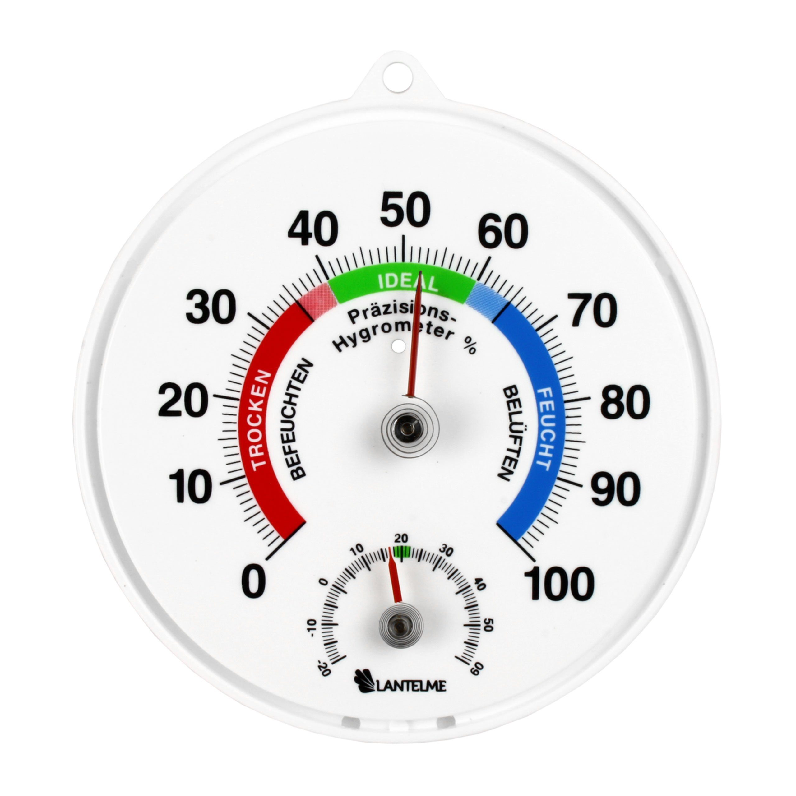 Lantelme Raumthermometer Zimmerhygrometer mit Zimmerthermometer Innen,  1-tlg., analog, 100% rel. bis 45 Grad Celsius