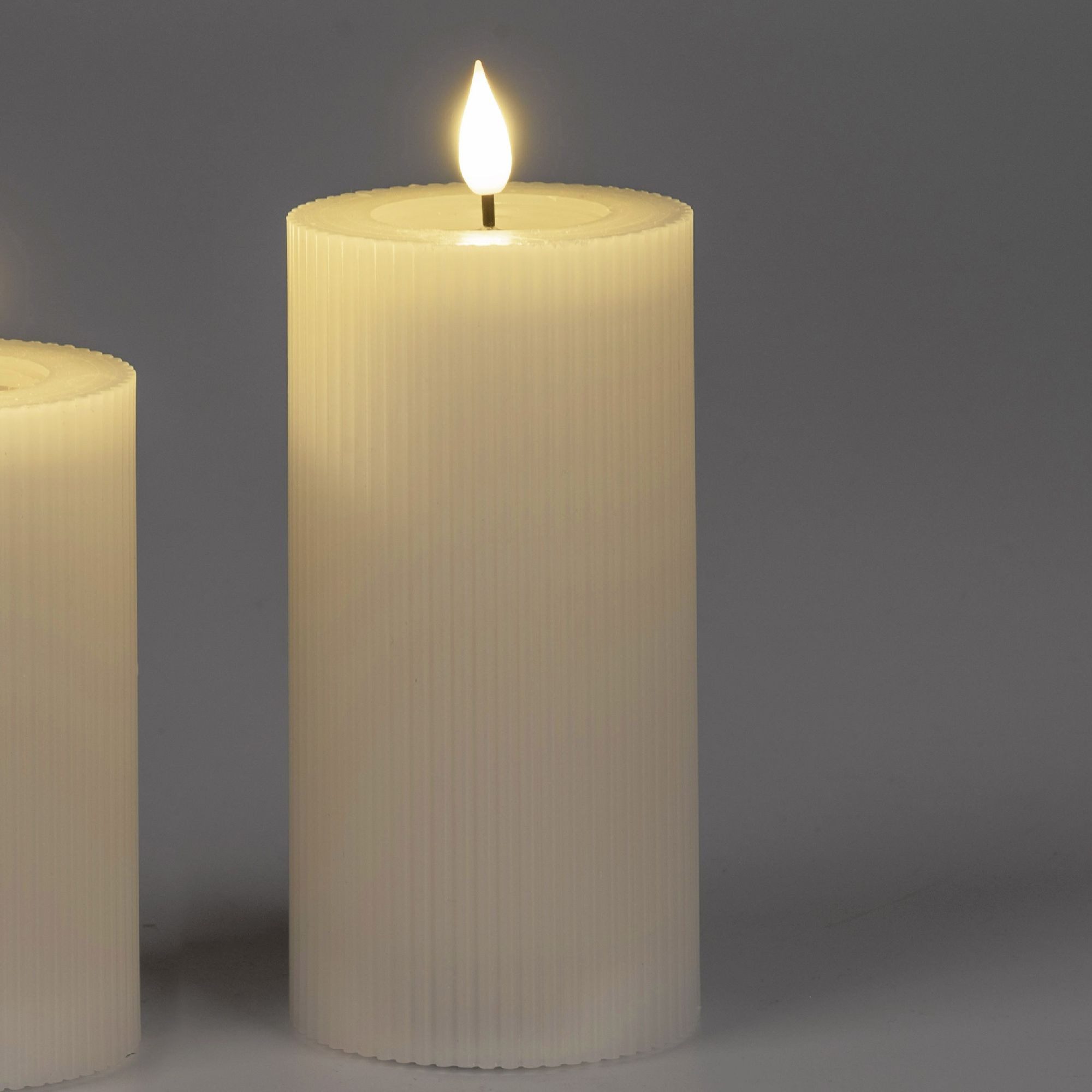 formano LED-Kerze Streifen, Mit Timerfunktion, Creme, günstig online kaufen