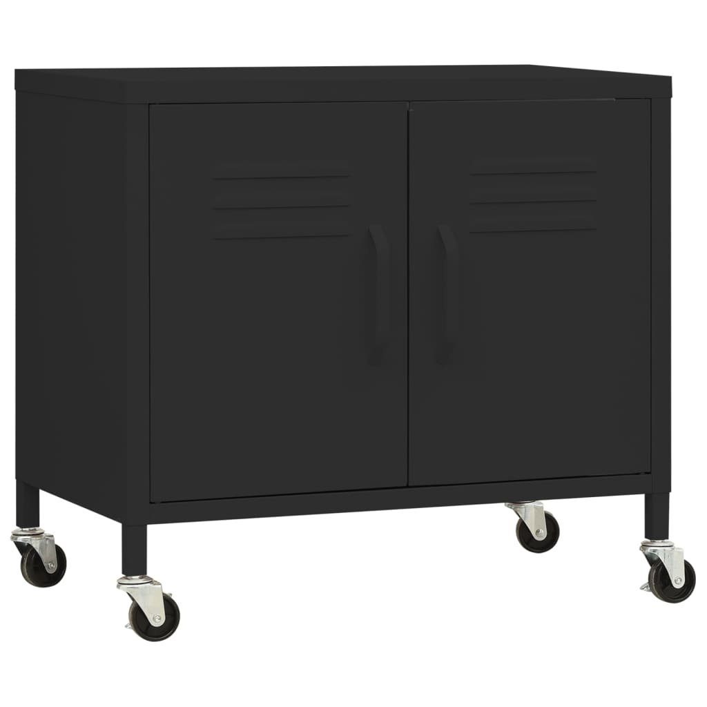 Schwarz Stahl cm 60x35x56 vidaXL Fächerschrank Lagerschrank (1-St)