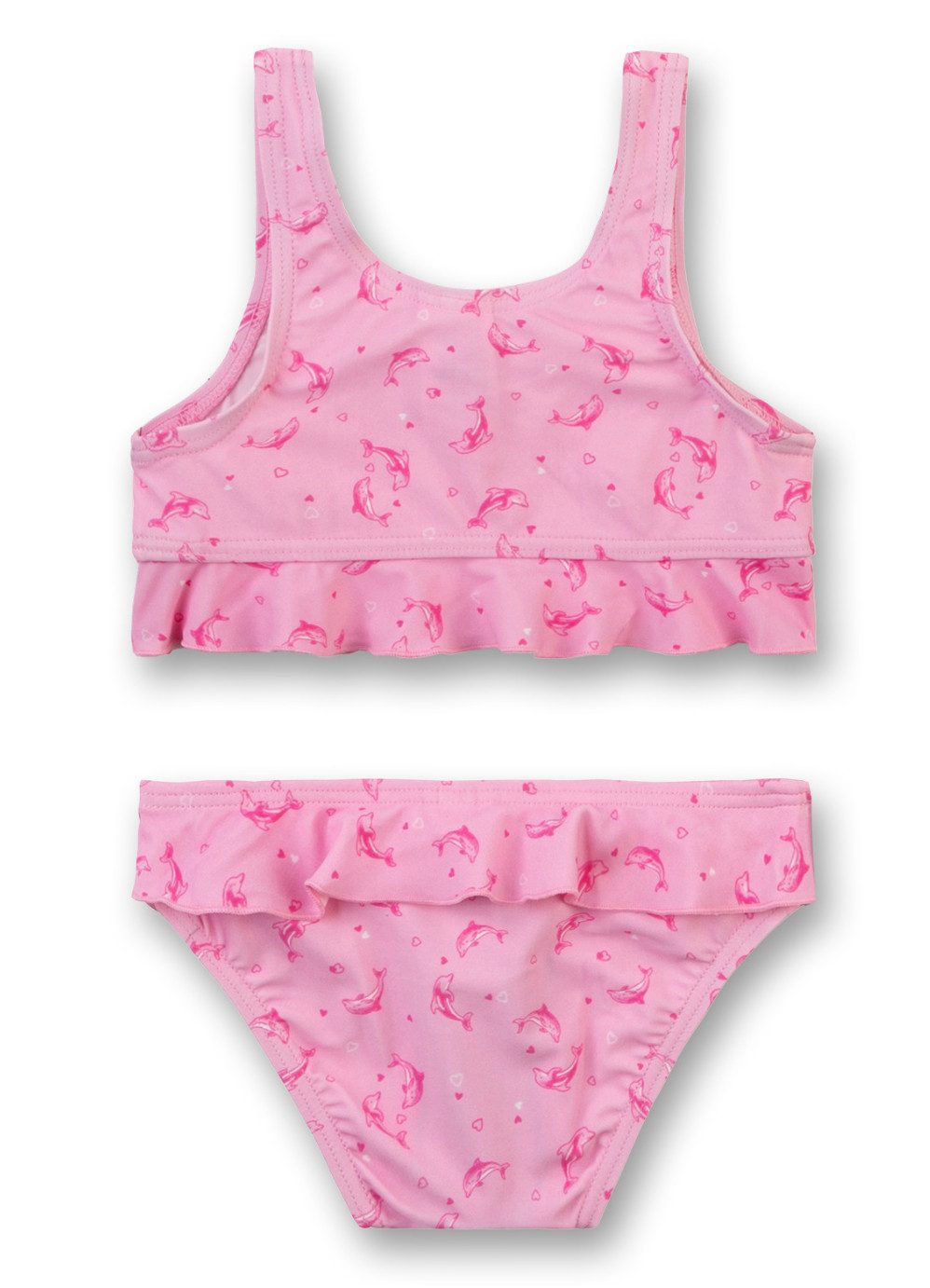 Sanetta Bustier-Bikini Mädchen Bikini mit Delfin-Print Rüschen zweiteilig Gr. 98