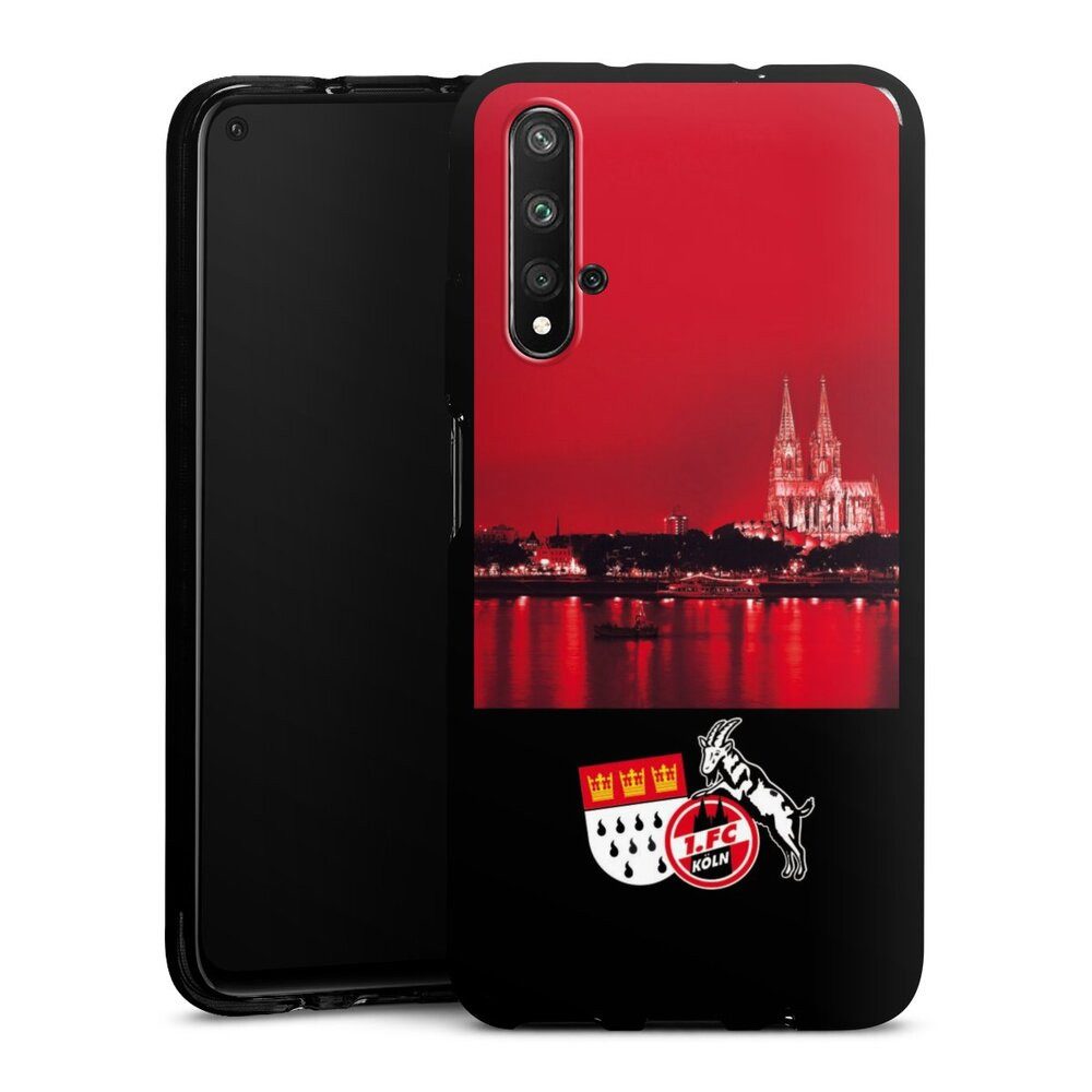 DeinDesign Handyhülle Skyline 1. FC Köln Offizielles Lizenzprodukt Skyline Köln Rot, Huawei Nova 5T Silikon Hülle Bumper Case Handy Schutzhülle