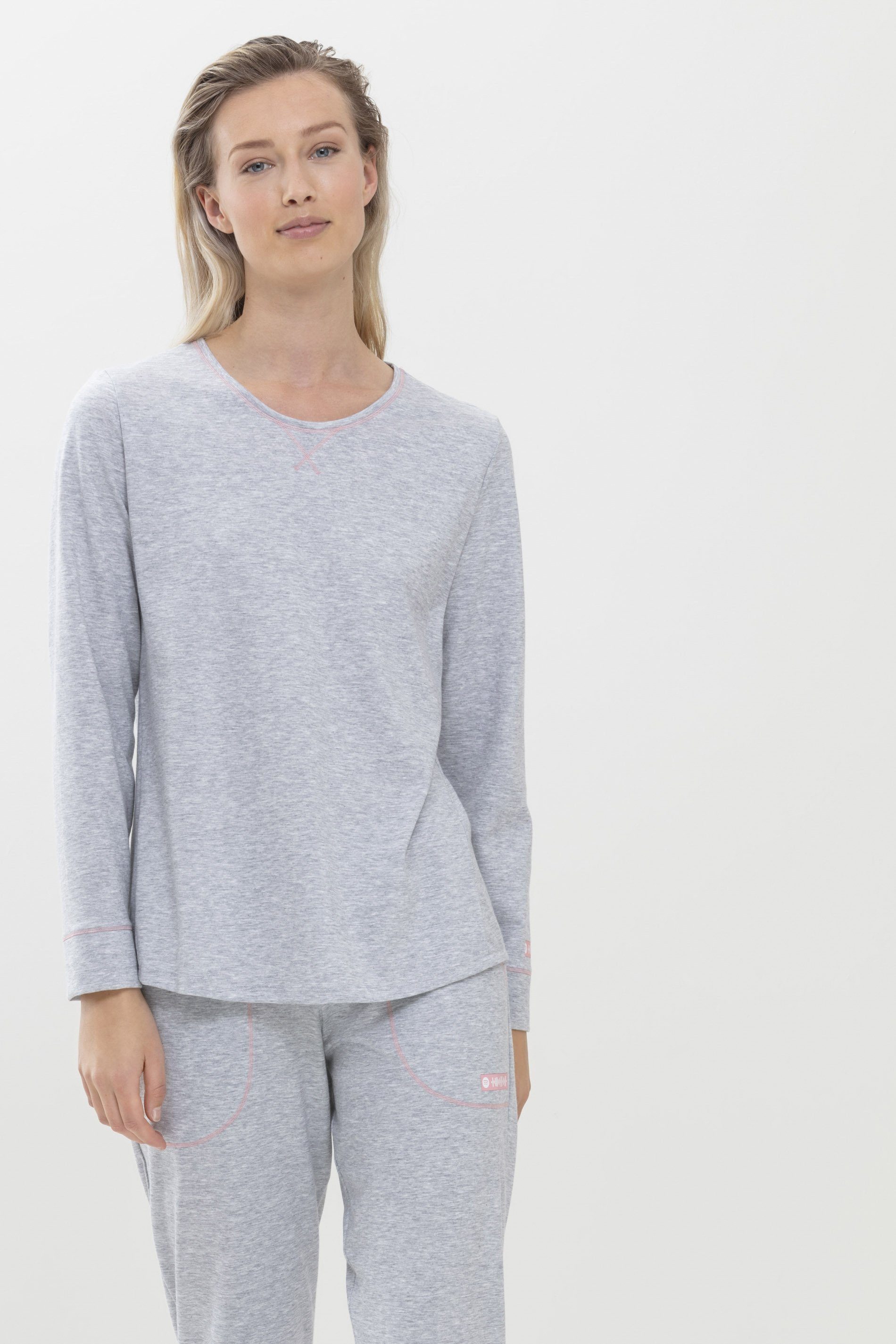 uni (1-tlg) Pyjamaoberteil Melange Grey Serie Mey Stone Zzzleepwear